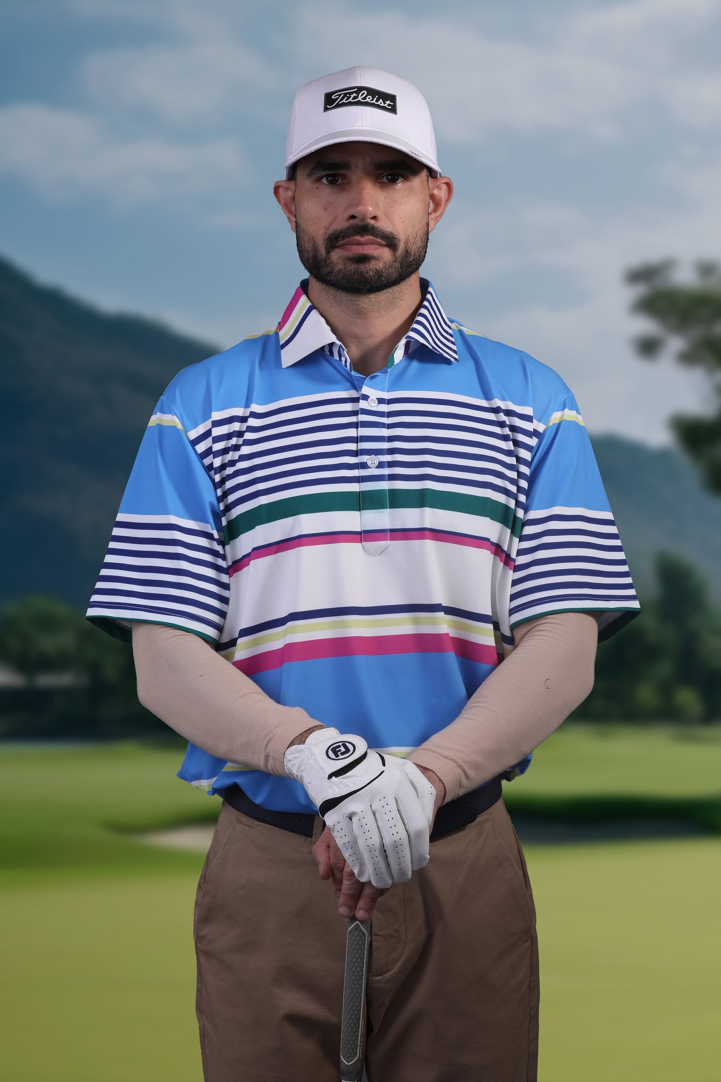 Luxe Stripes Design In Light Blue Polo