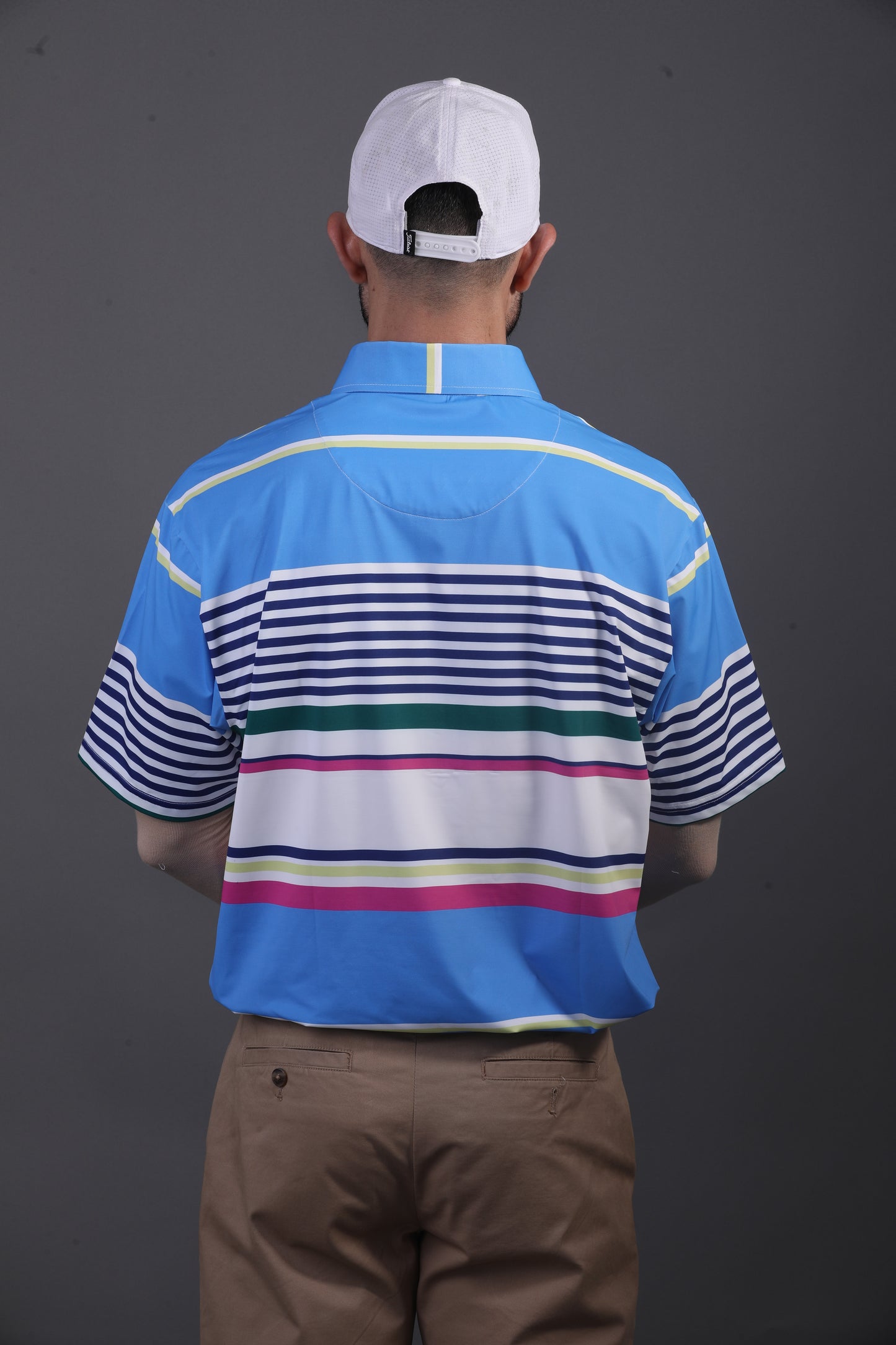 Luxe Stripes Design In Light Blue Polo