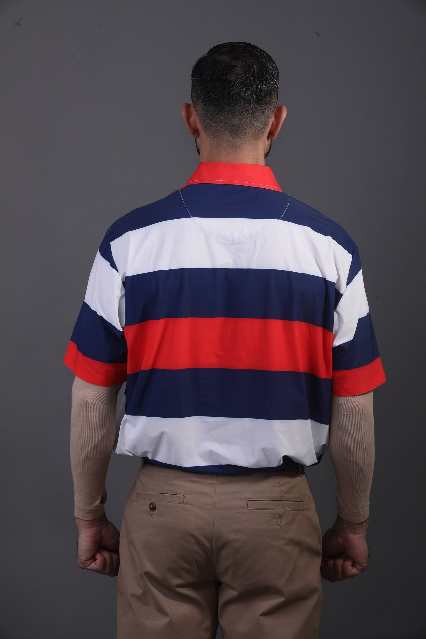 American Essential Flex Blue Red White Polo