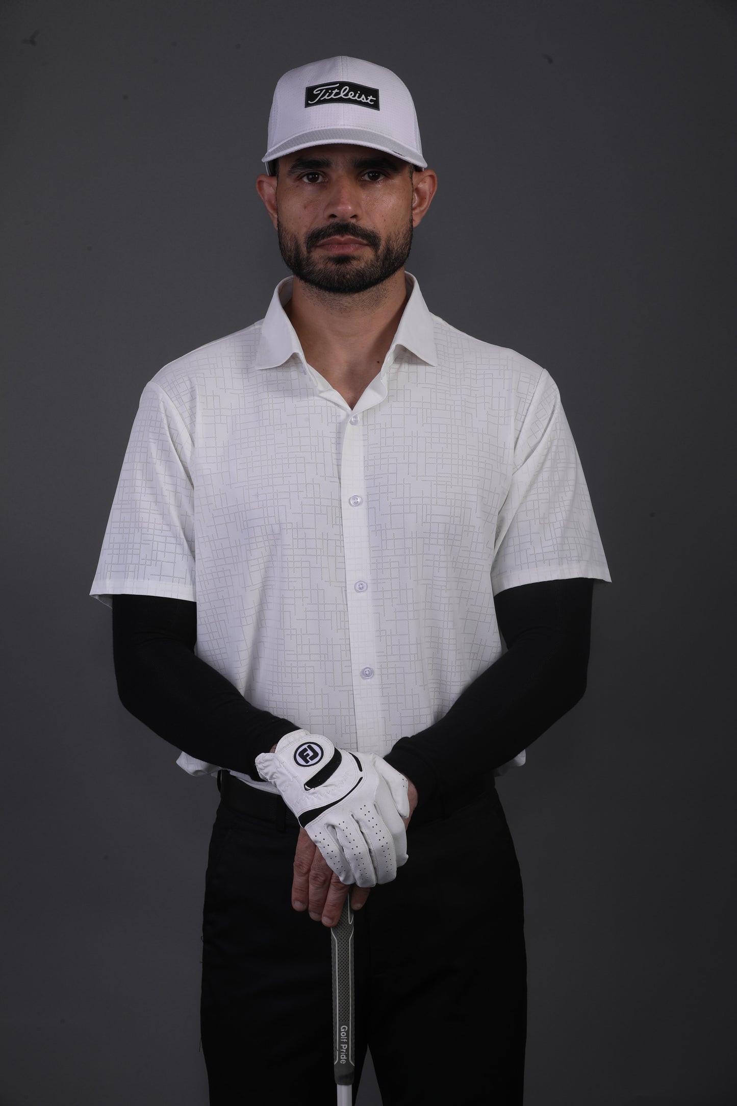 Regal Basic Jaquard Design White Open Shirt Polo