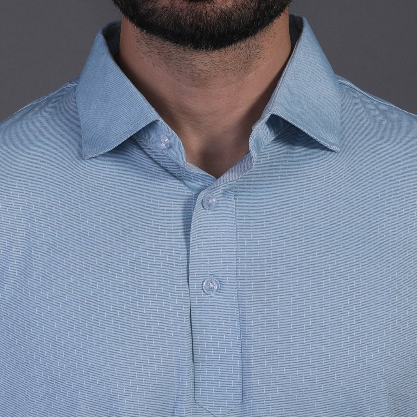 Prestige Classic Light Blue Jaquard Knit Polo