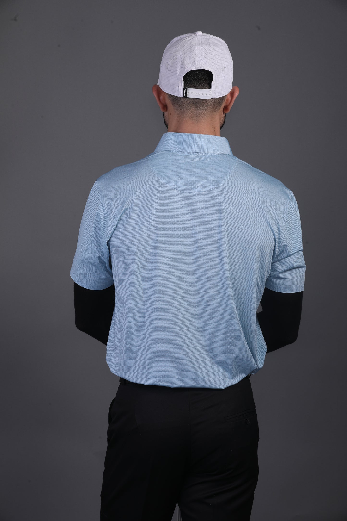 Prestige Classic Light Blue Jaquard Knit Polo