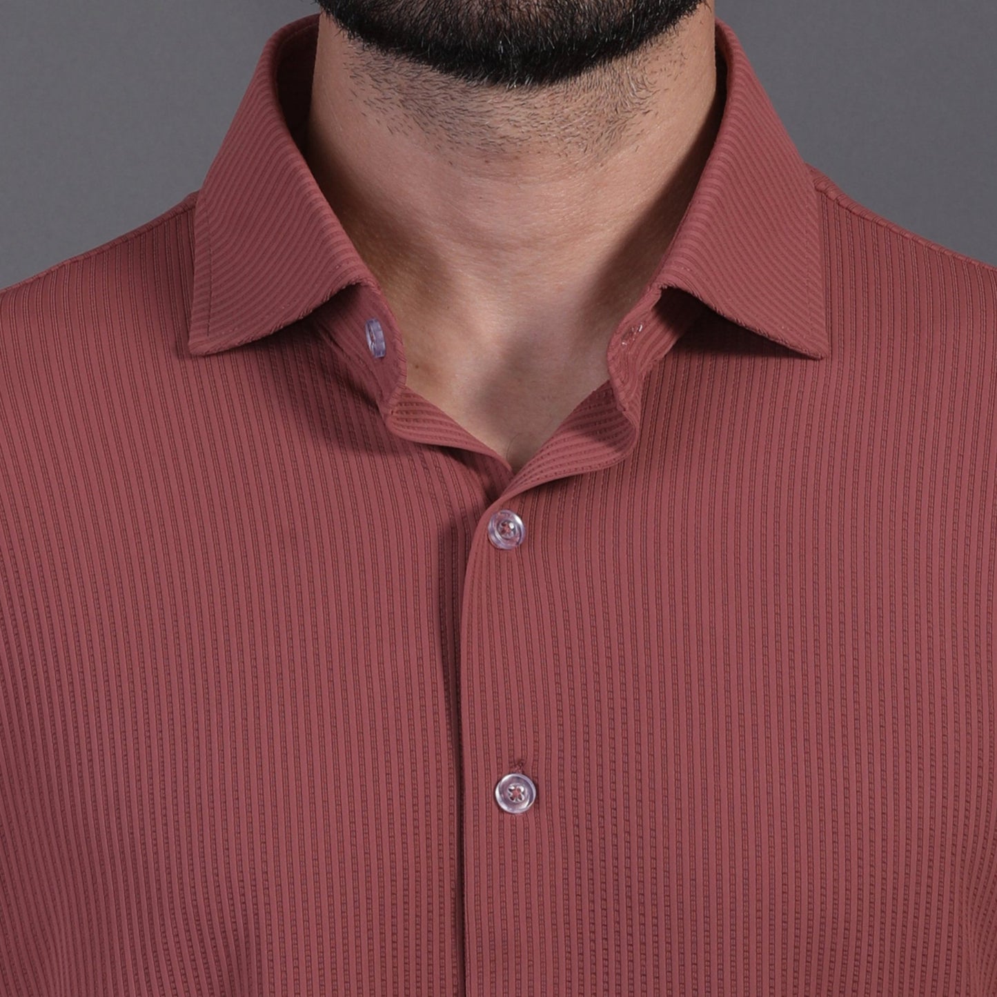 Premium Structured Knit Brown Open Polo Shirt