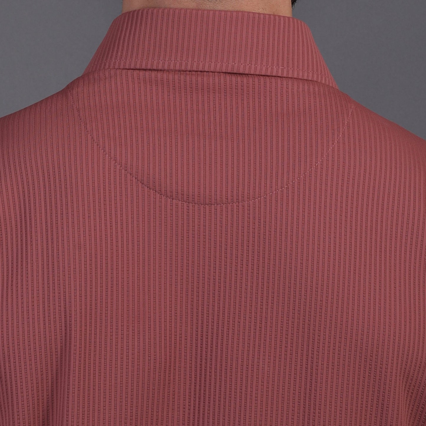Premium Structured Knit Brown Open Polo Shirt