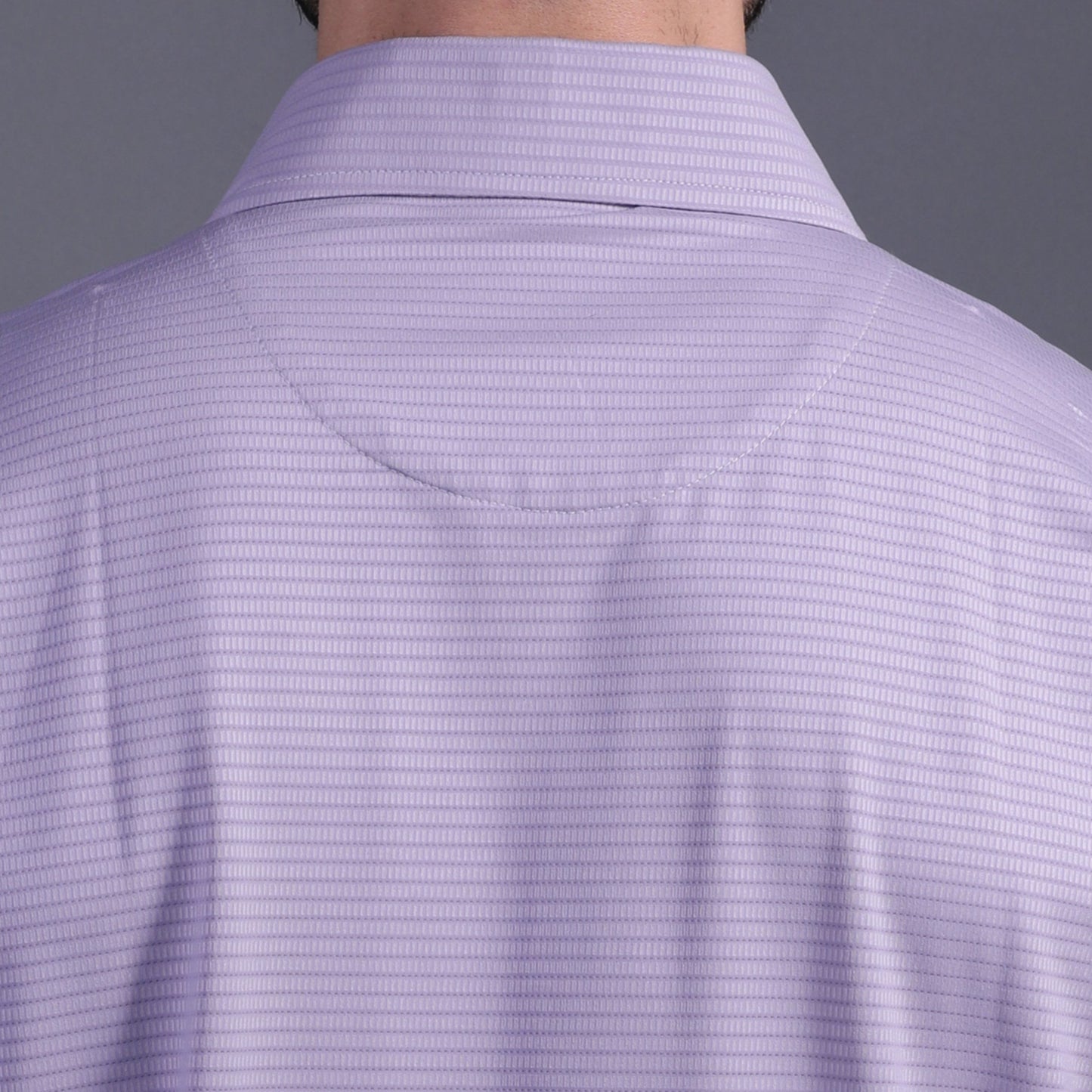 Premium Stripe Jaquard Lavender DapperTee Open Shirt Polo For Office