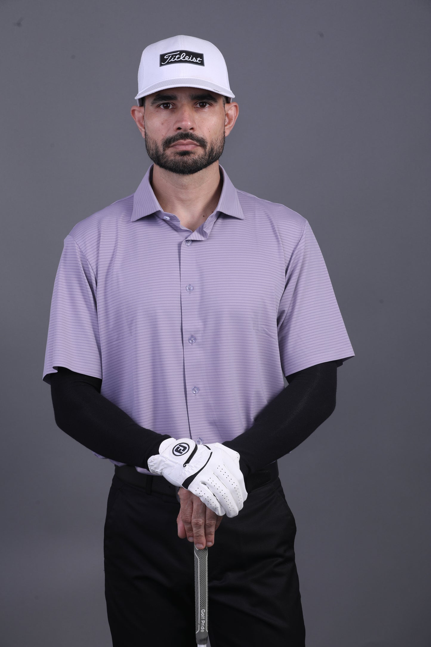 Premium Stripe Jaquard Lavender DapperTee Open Shirt Polo For Office