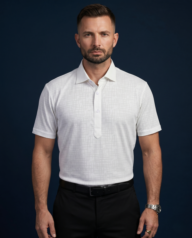 Regal Ultimate Jaquard Design Structure White Polo