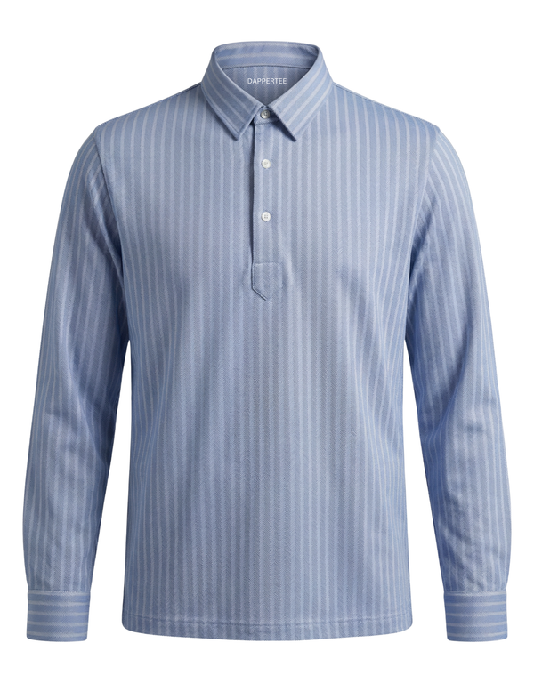 Austrian Snow Peak Light Blue Full Sleeve Polo For Office