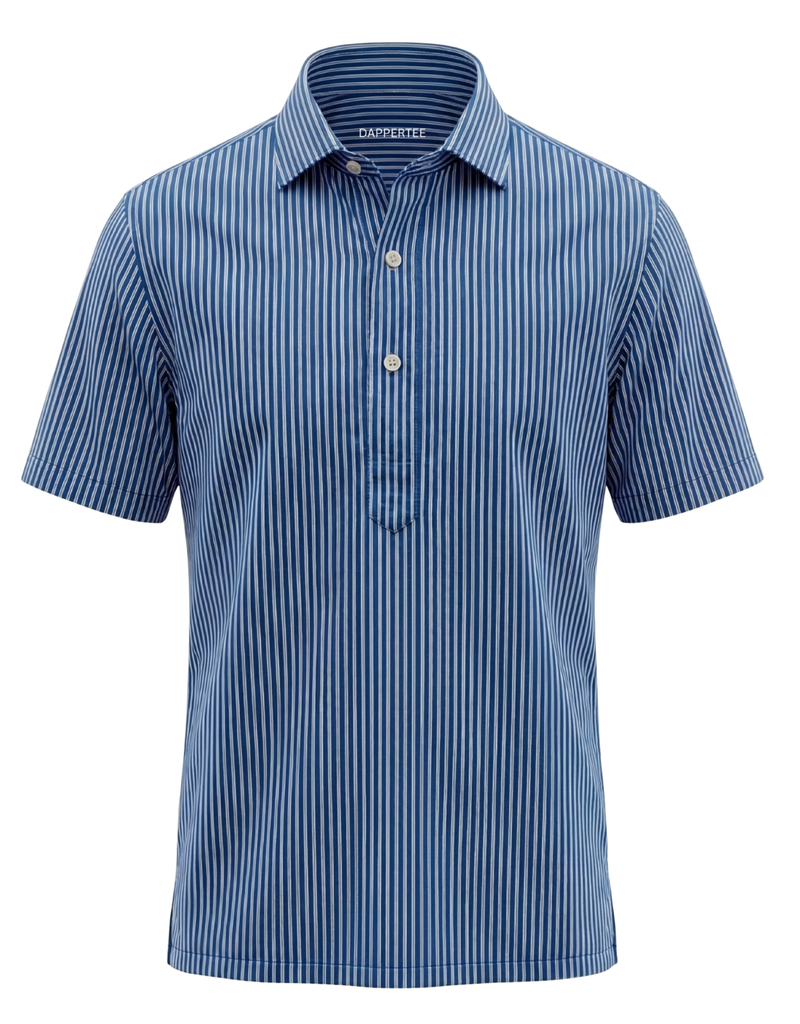 London Blue Pin Stripes Polo For Office