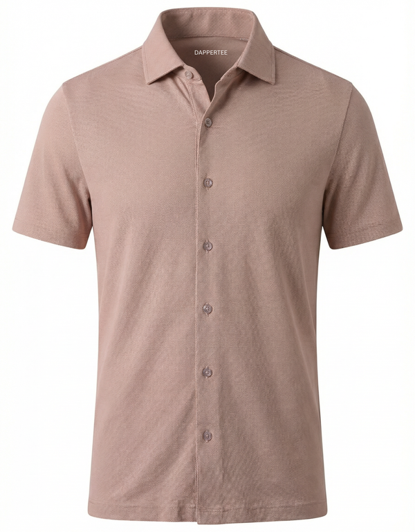 Netherland Brown Jaquard Polo Shirt For Office