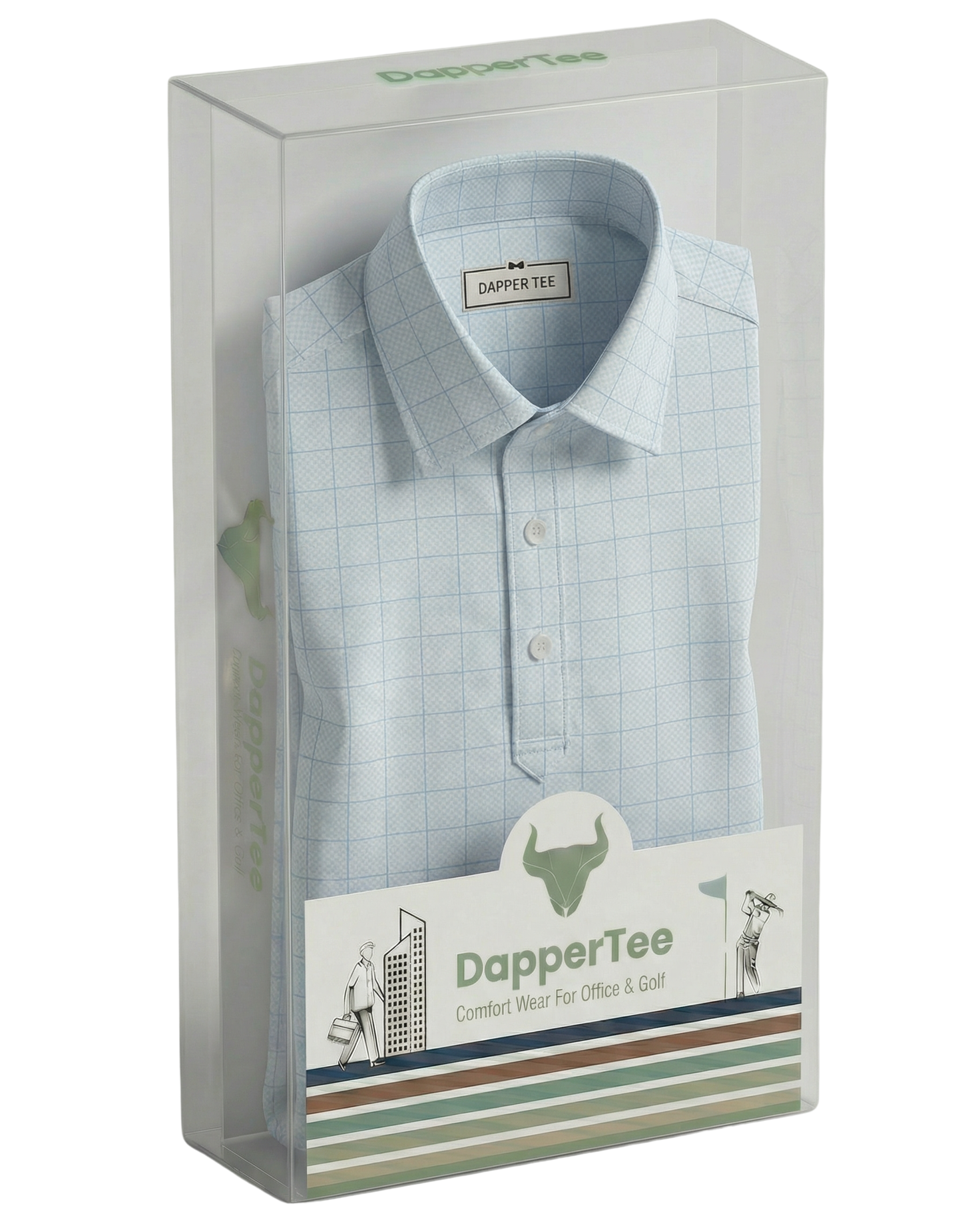 DapperTee premium long sleeve polo luxury packaging for high-end professional corporate gifting.