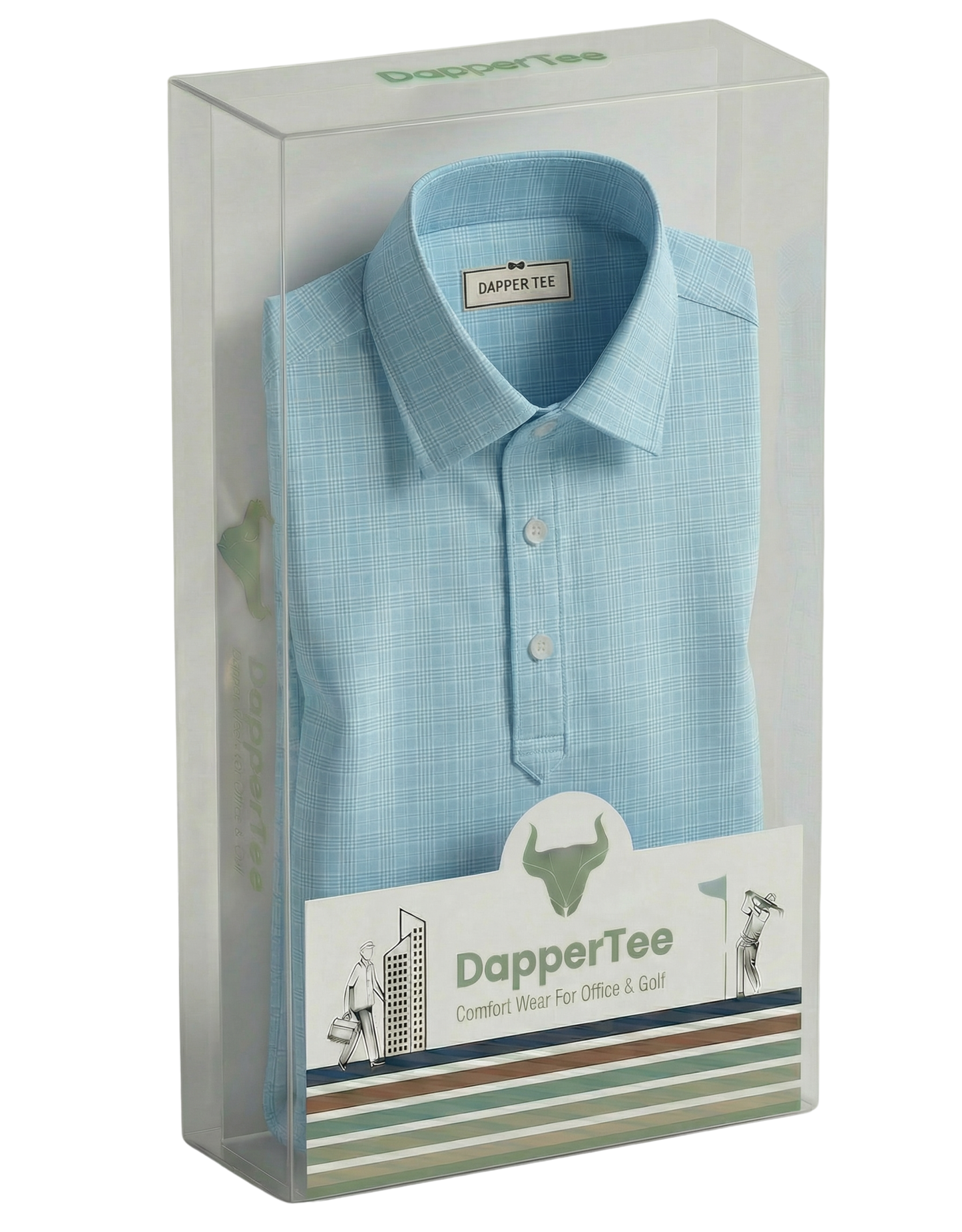 DapperTee premium long sleeve polo luxury packaging for high-end professional corporate gifting.