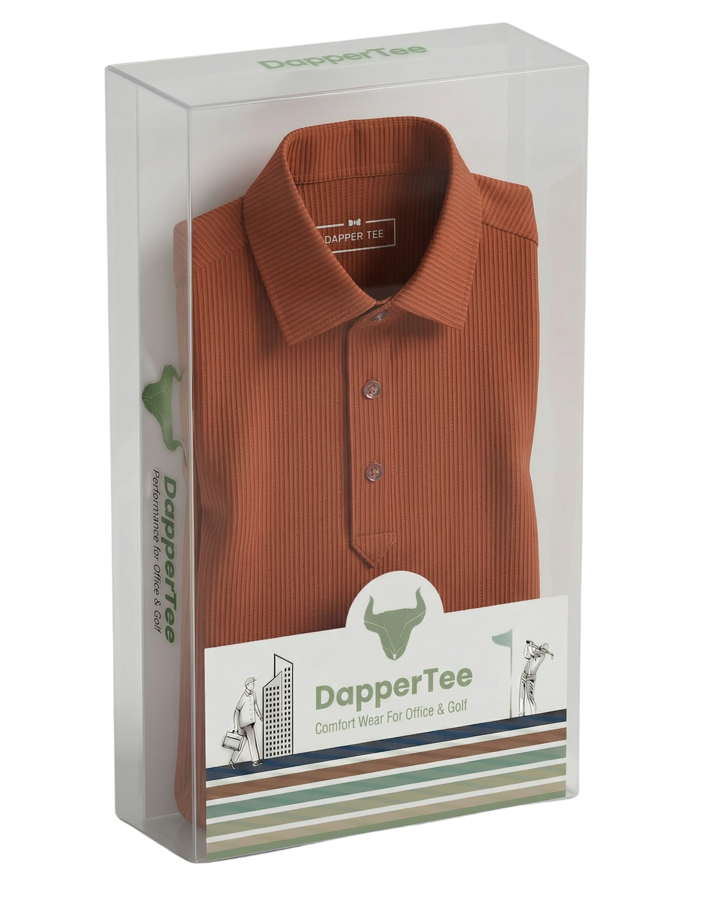 Greek Wine Rust Stripe Structured Polo For Office