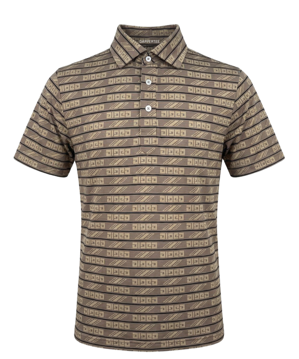 Pure Essential Flex Brown Jaquard Polo for Office