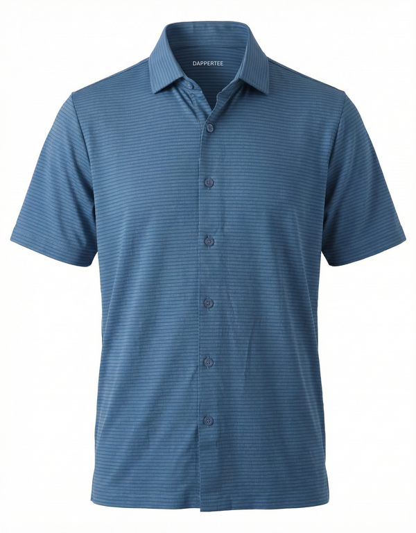 Denmark Sky Blue Jaquard Open Shirt