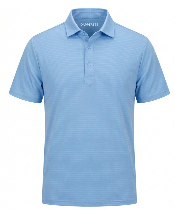 Danish Sea Blue White Striper Polo For Office