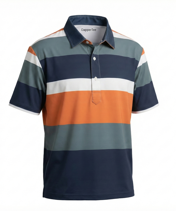 Pure Essential Flex Green Black White Orange Polo