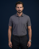 Premium Stripe Jaquard Charcoal DapperTee Polo For Office