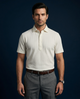 Regal Dot Structured Jaquard White Polo