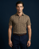 Pure Essential Flex Brown Jaquard Polo for Office