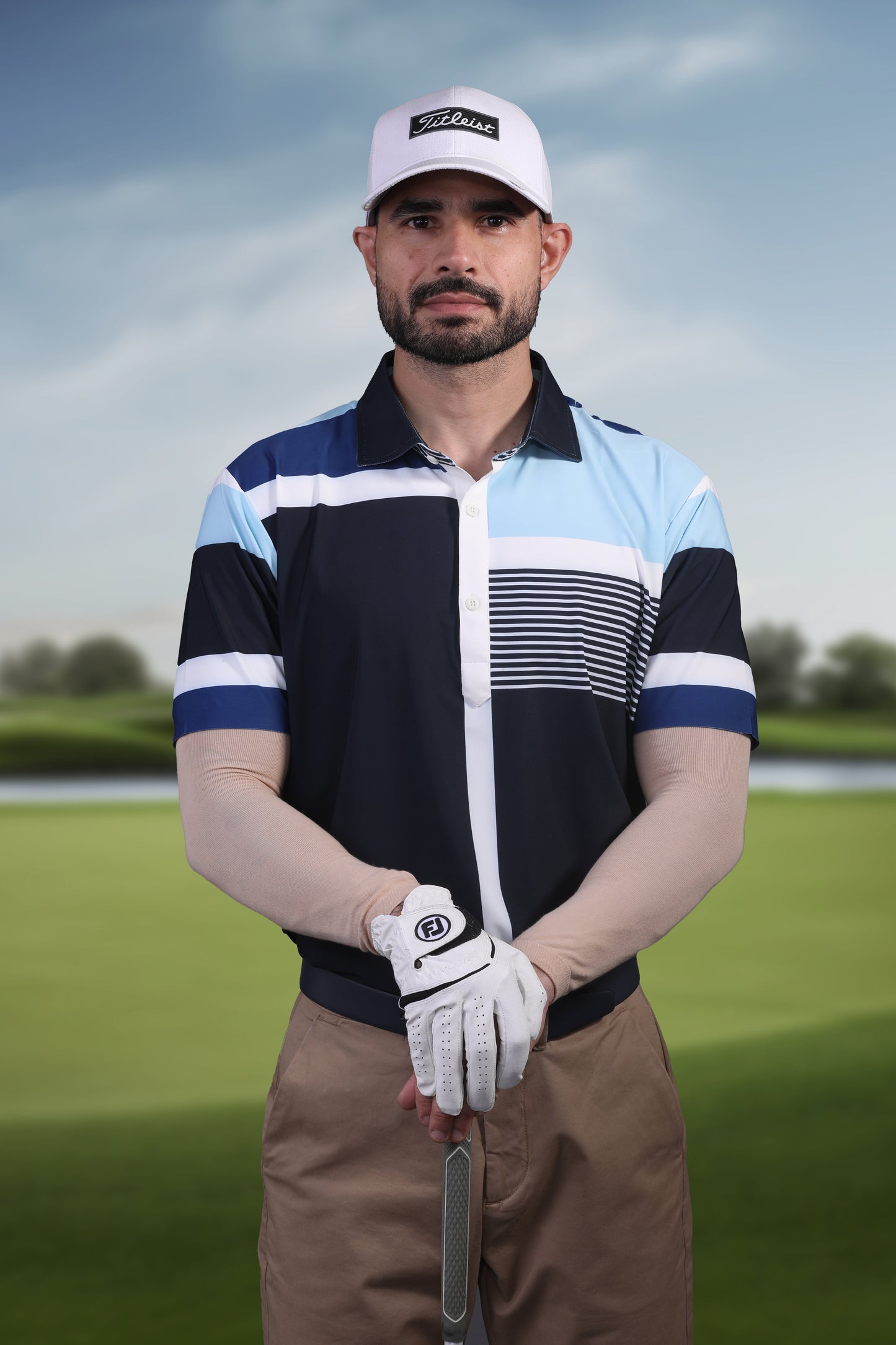 True Italian Vertical Horizontal Stripe Design Polo In Blue