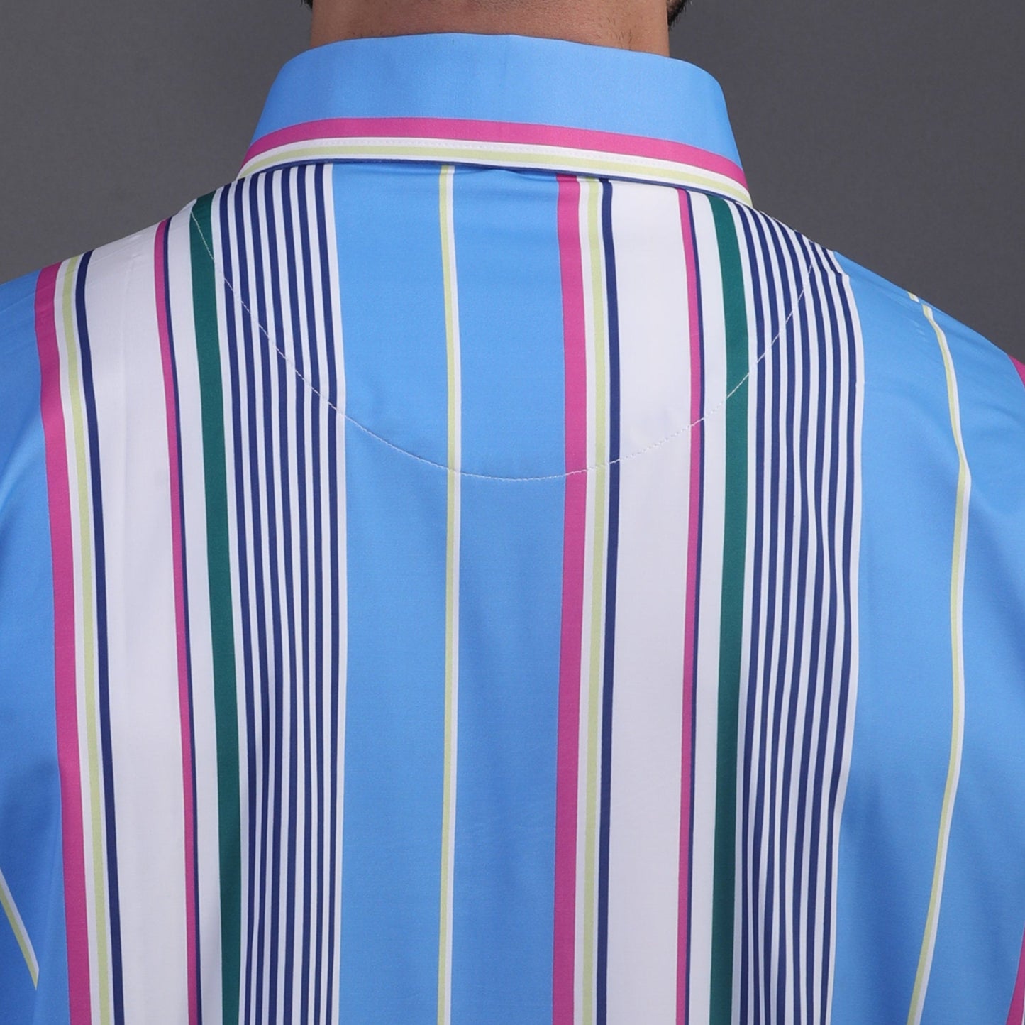 Vertical Luxe Stripes Blue Print Polo