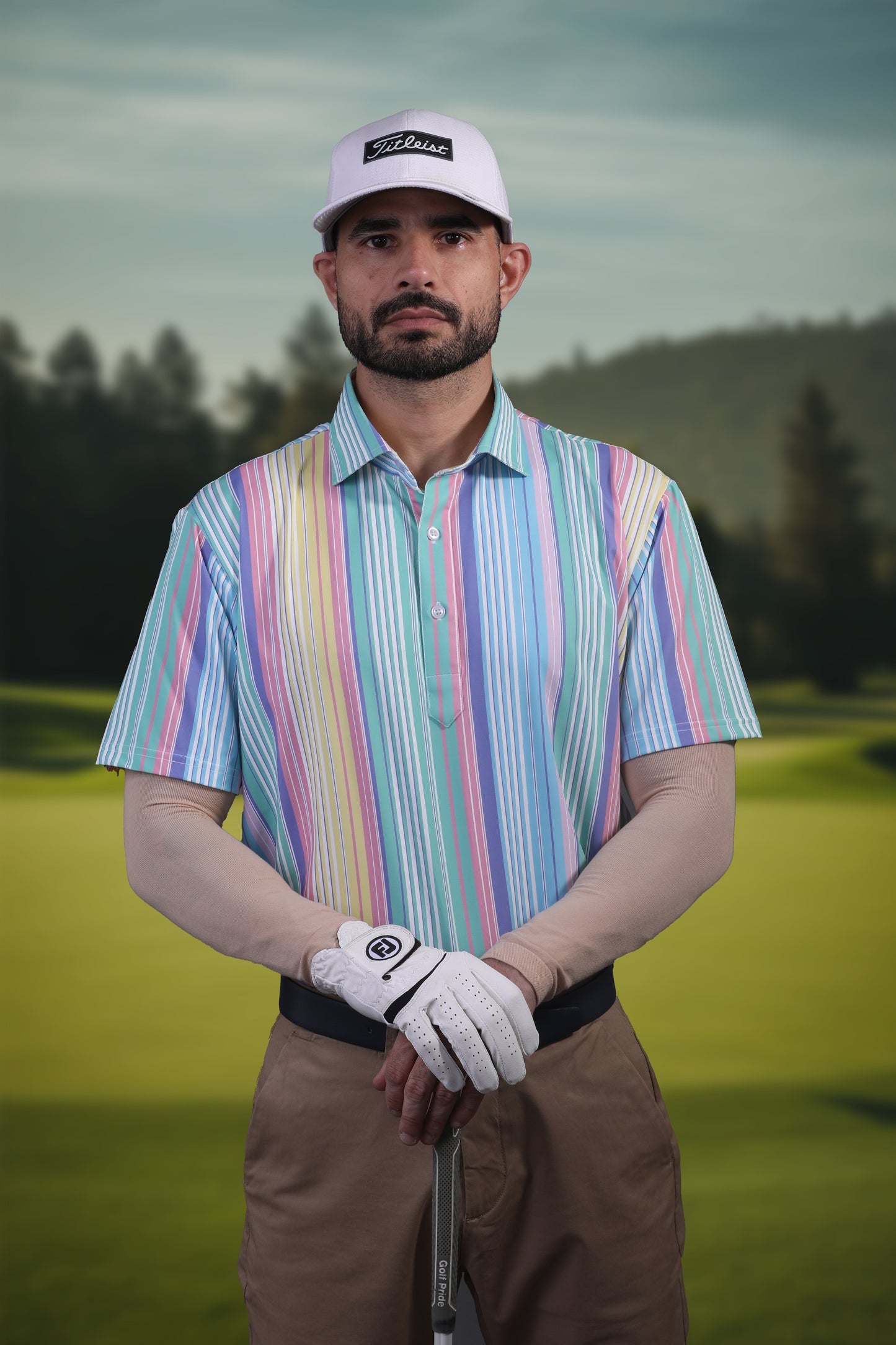 Vertical Luxe Stripes In Pastel Color Polo