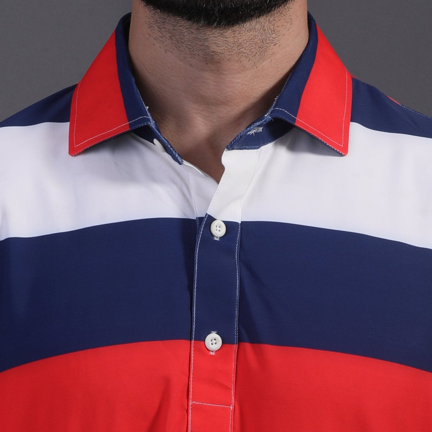 American Essential Flex Blue Red White Polo
