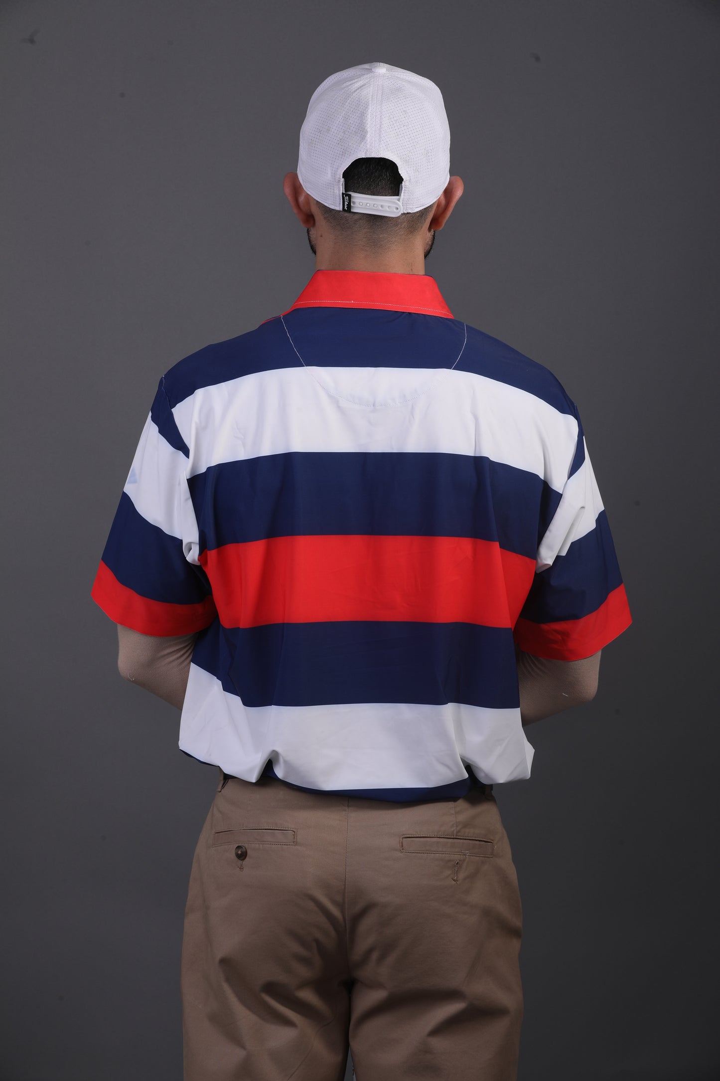 American Essential Flex Blue Red White Polo
