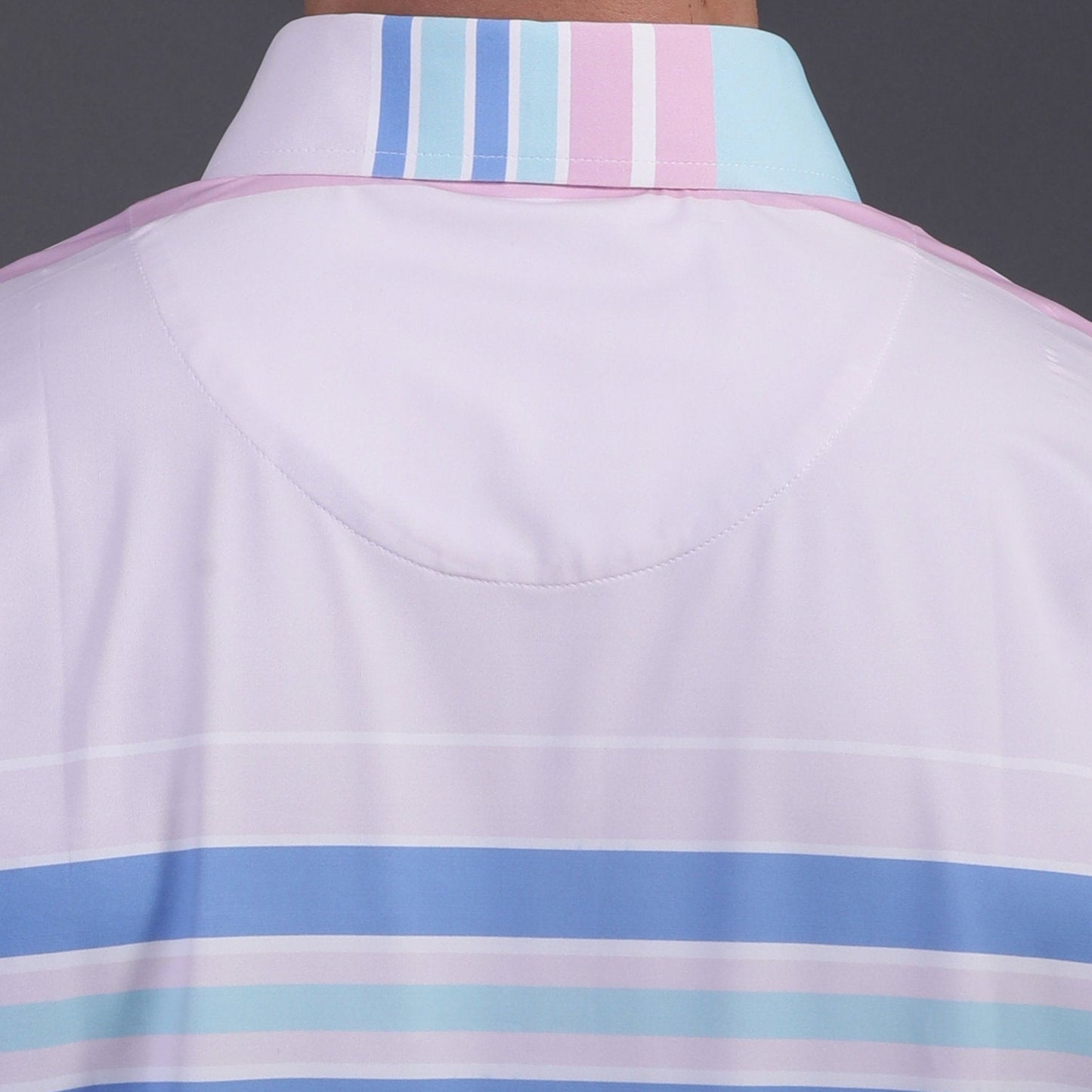 Pure Essential Flex Smooth Light Pink Stripe Polo