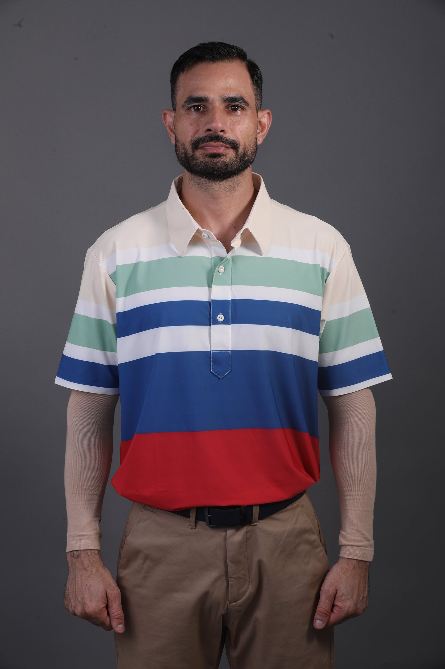 Super Essential Flex White Blue Red Polo