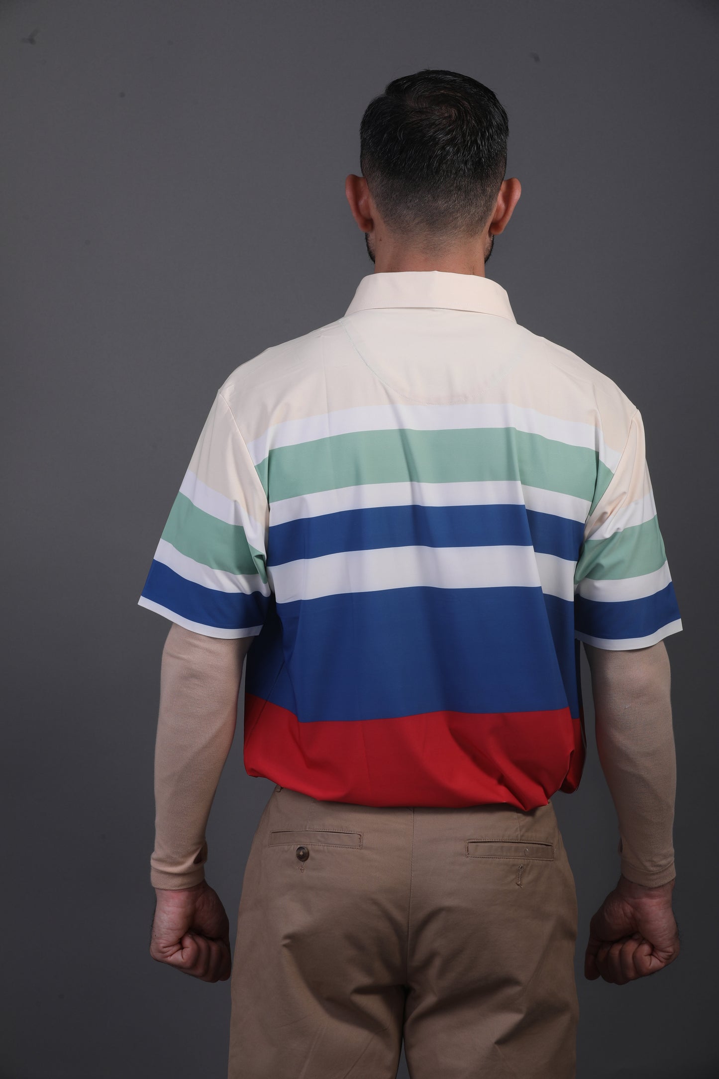 Super Essential Flex White Blue Red Polo