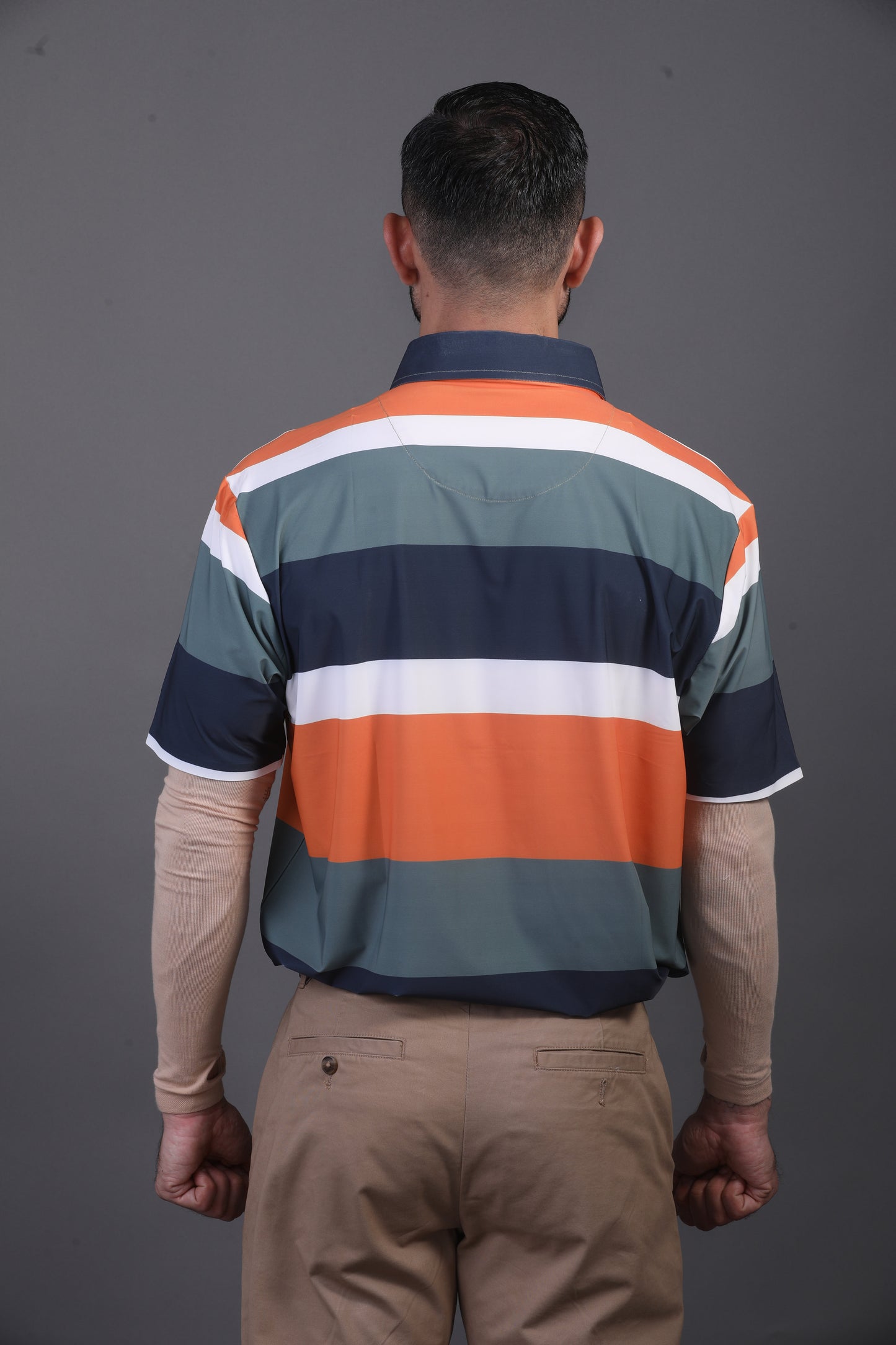 Pure Essential Flex Green Black White Orange Polo