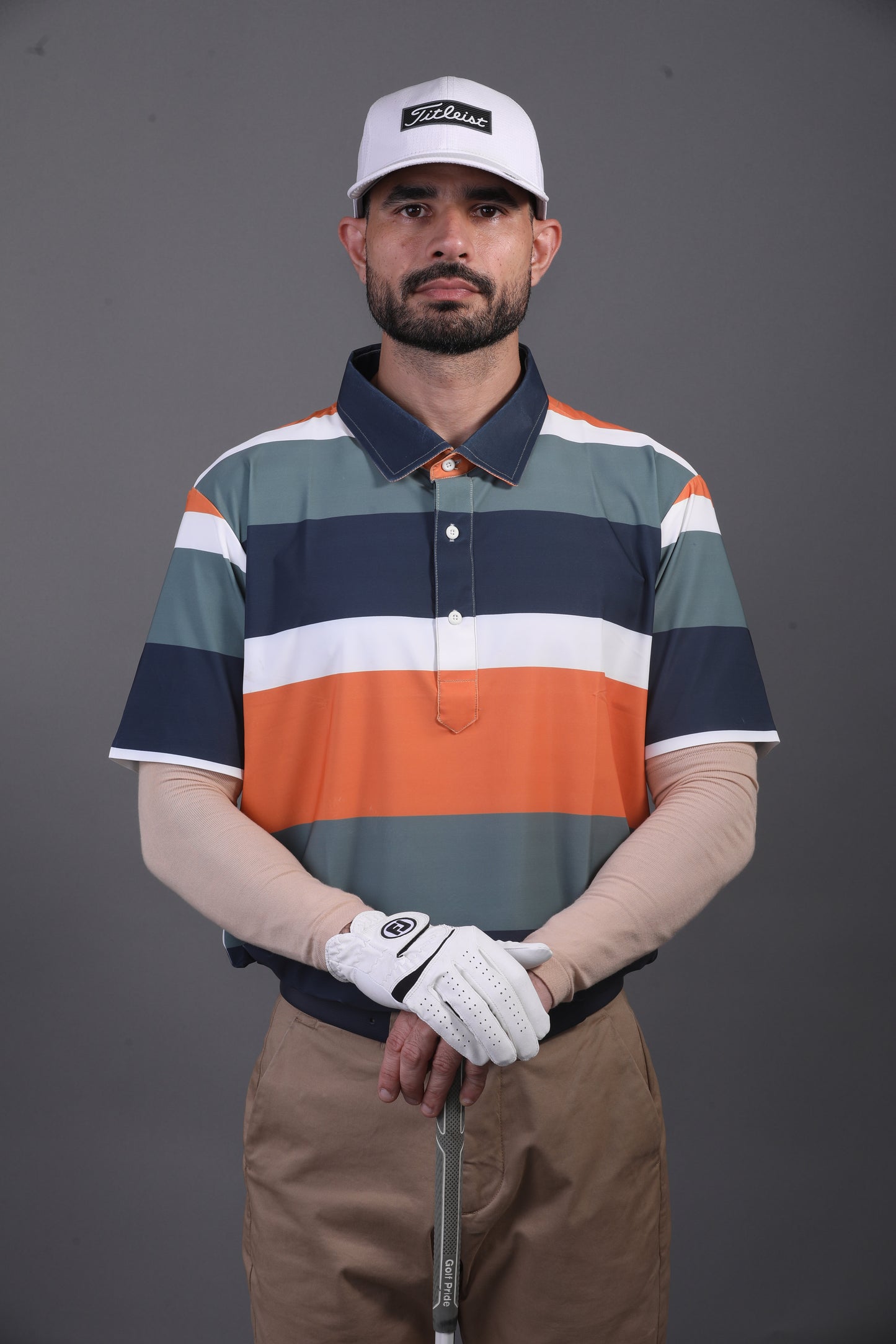 Pure Essential Flex Green Black White Orange Polo