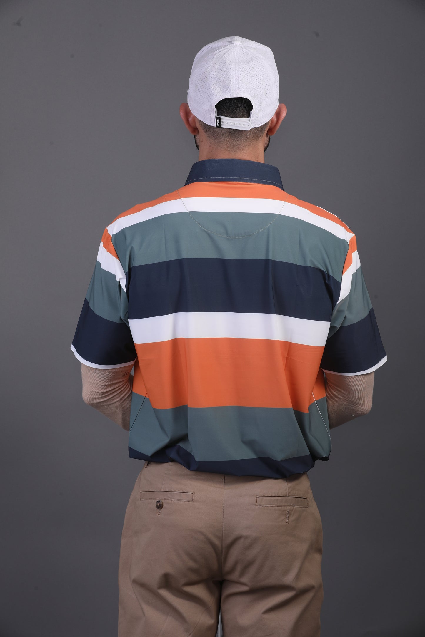 Pure Essential Flex Green Black White Orange Polo