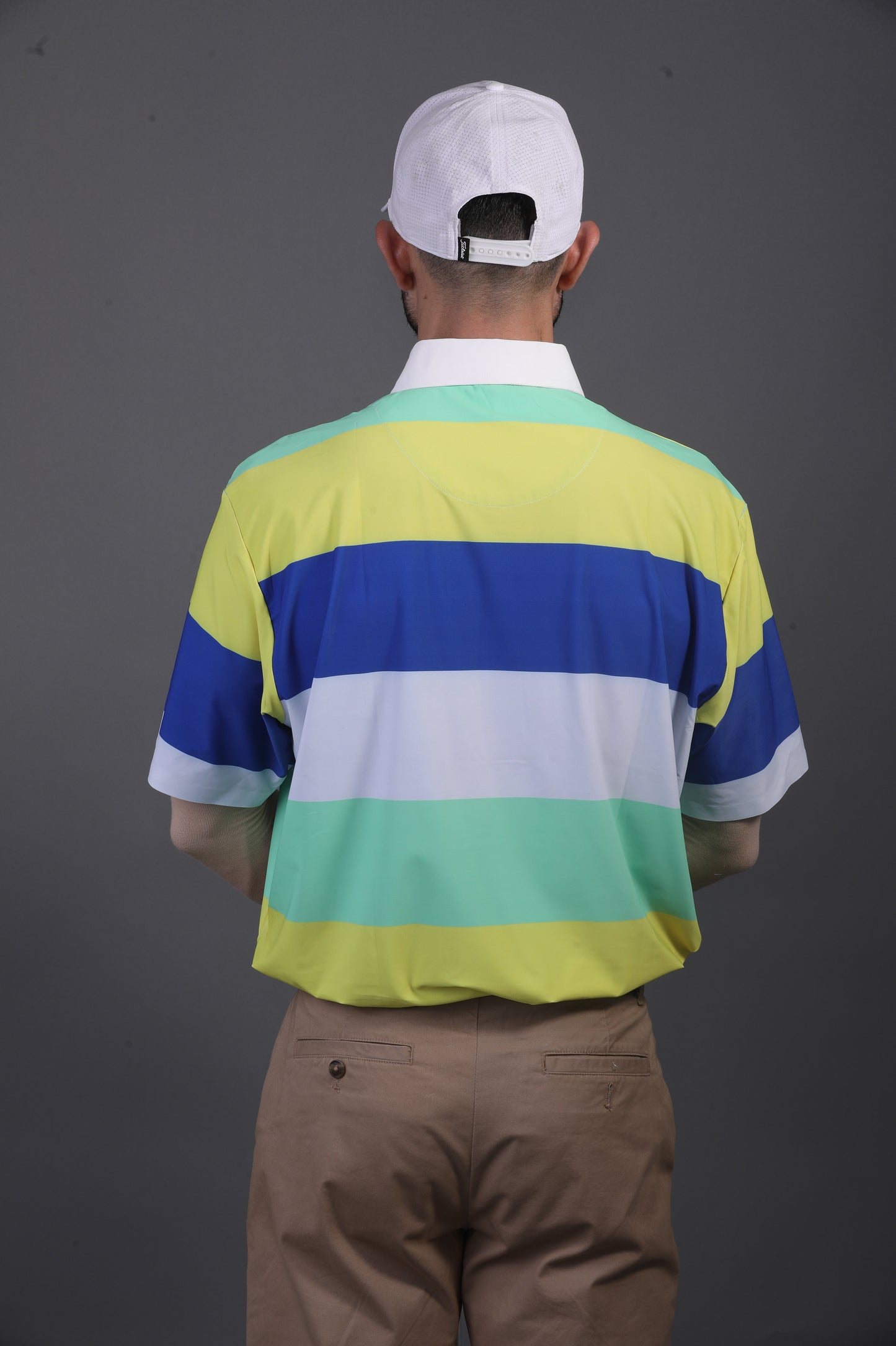 Pure Essential Flex Yellow Blue White Green Polo