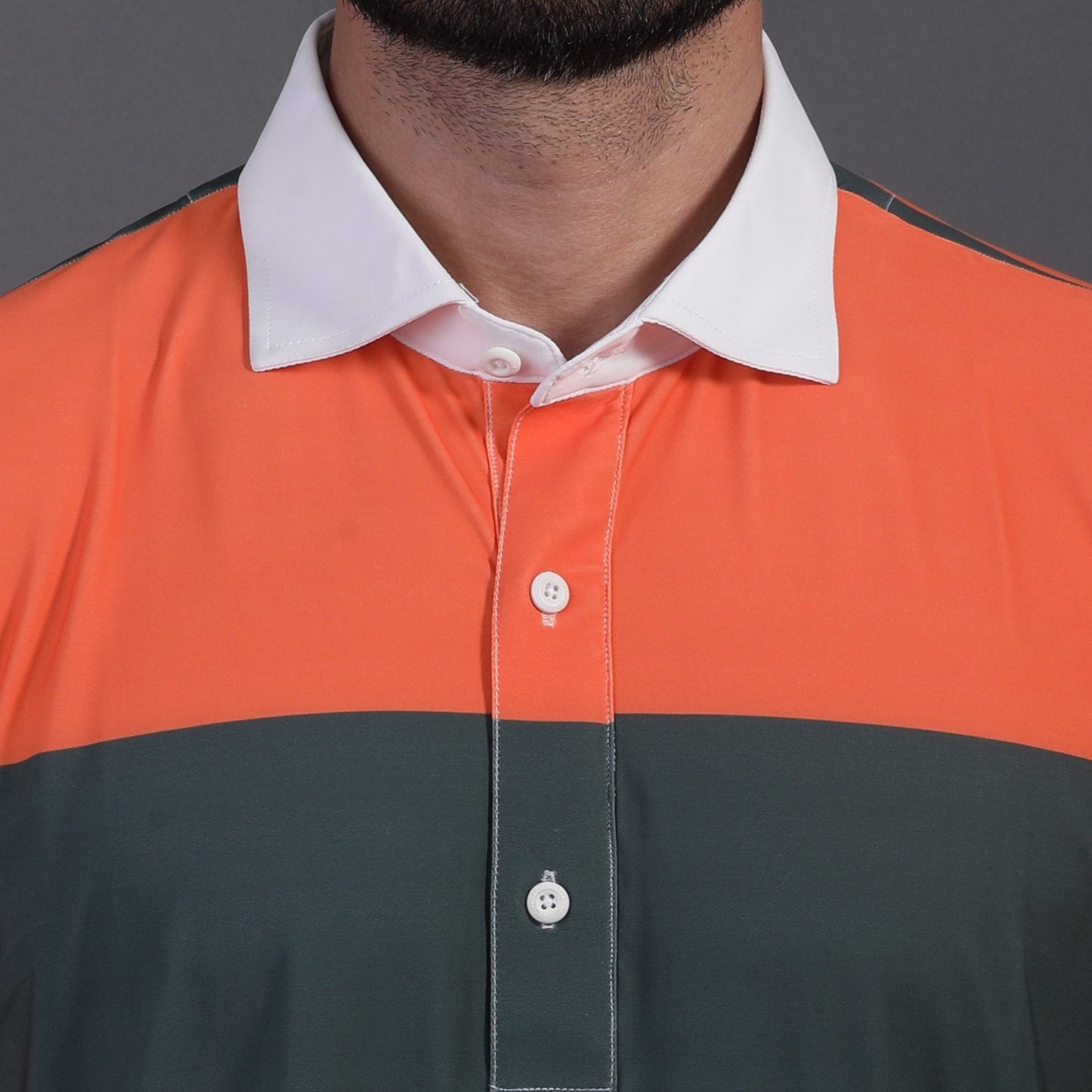 Pure Essential Flex Orange Green Blue White Polo