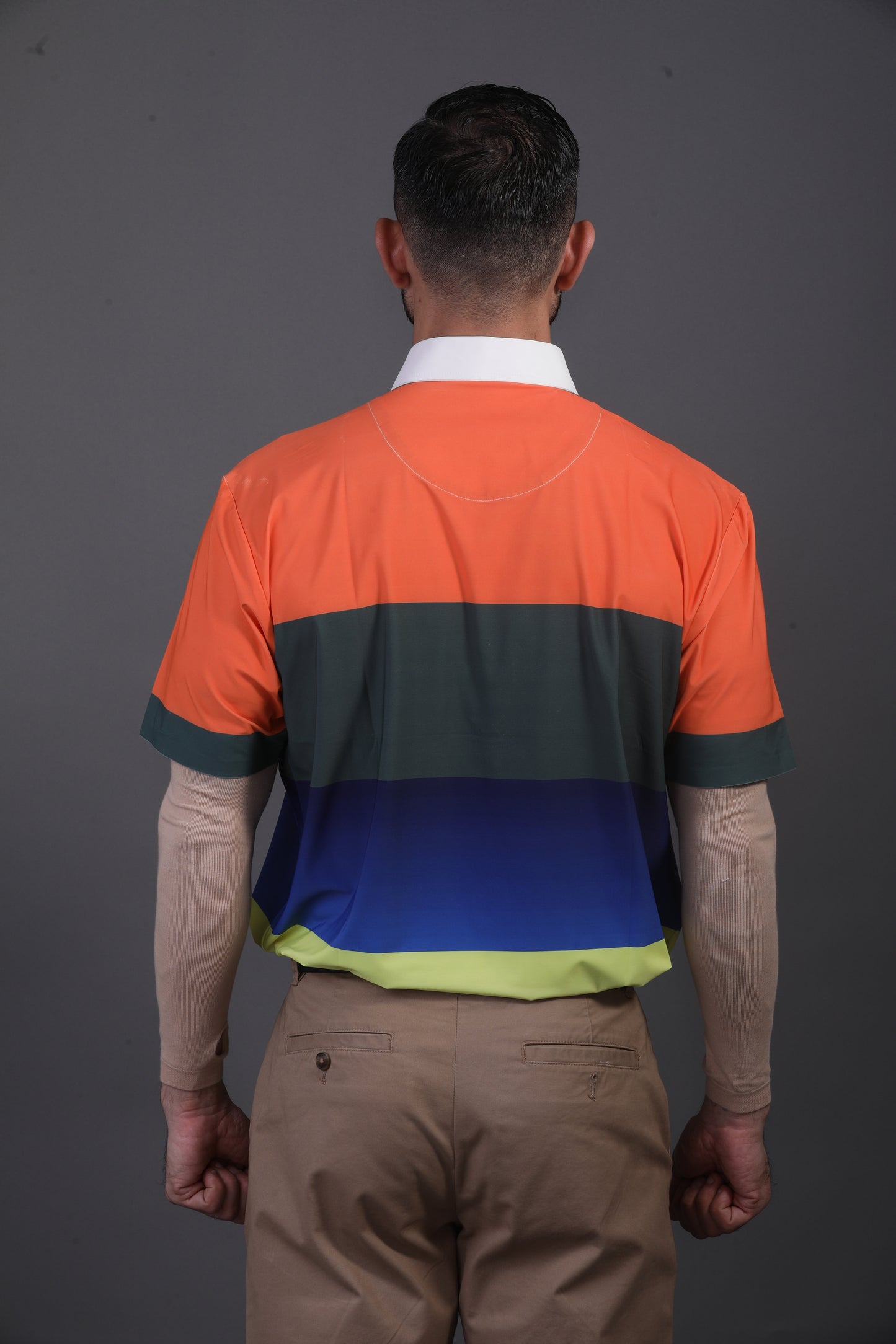 Pure Essential Flex Orange Green Blue White Polo