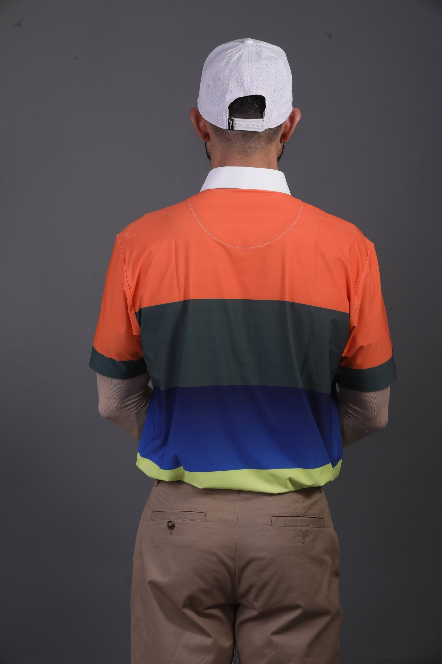 Pure Essential Flex Orange Green Blue White Polo