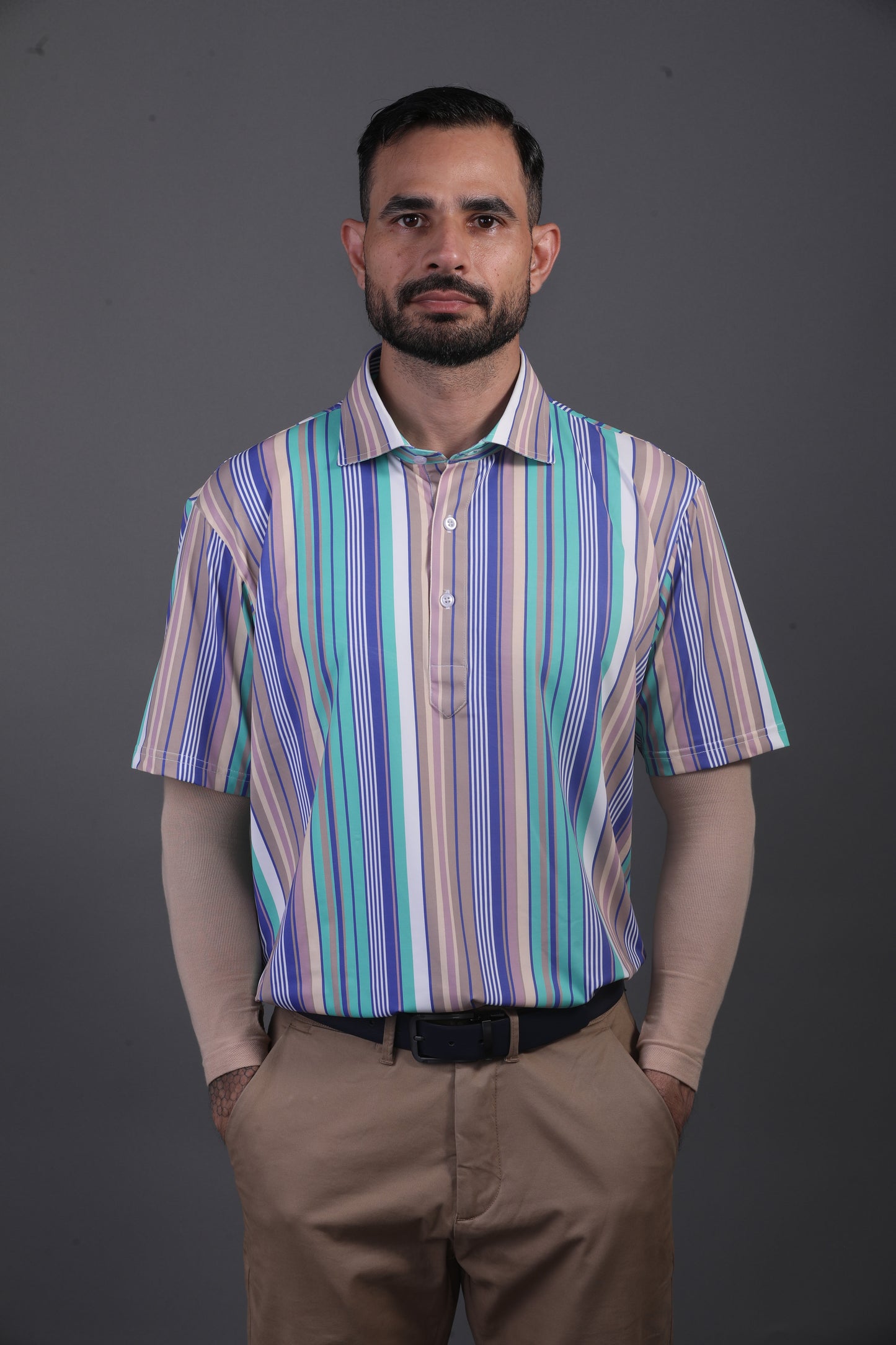 Luxe  Vertical Stripes Multicolor Polo