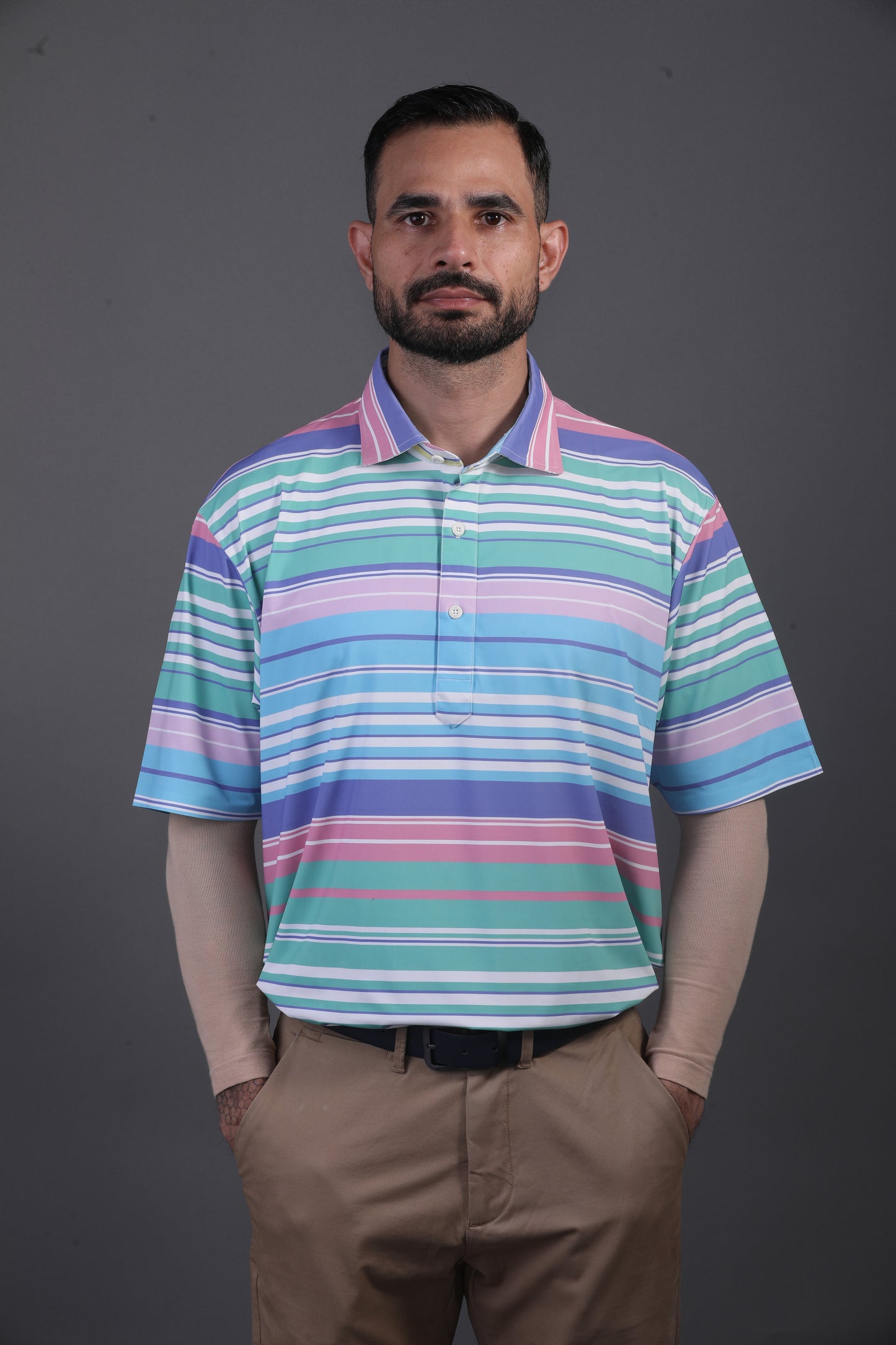 Super Luxe Stripes Multicolor Knit Polo