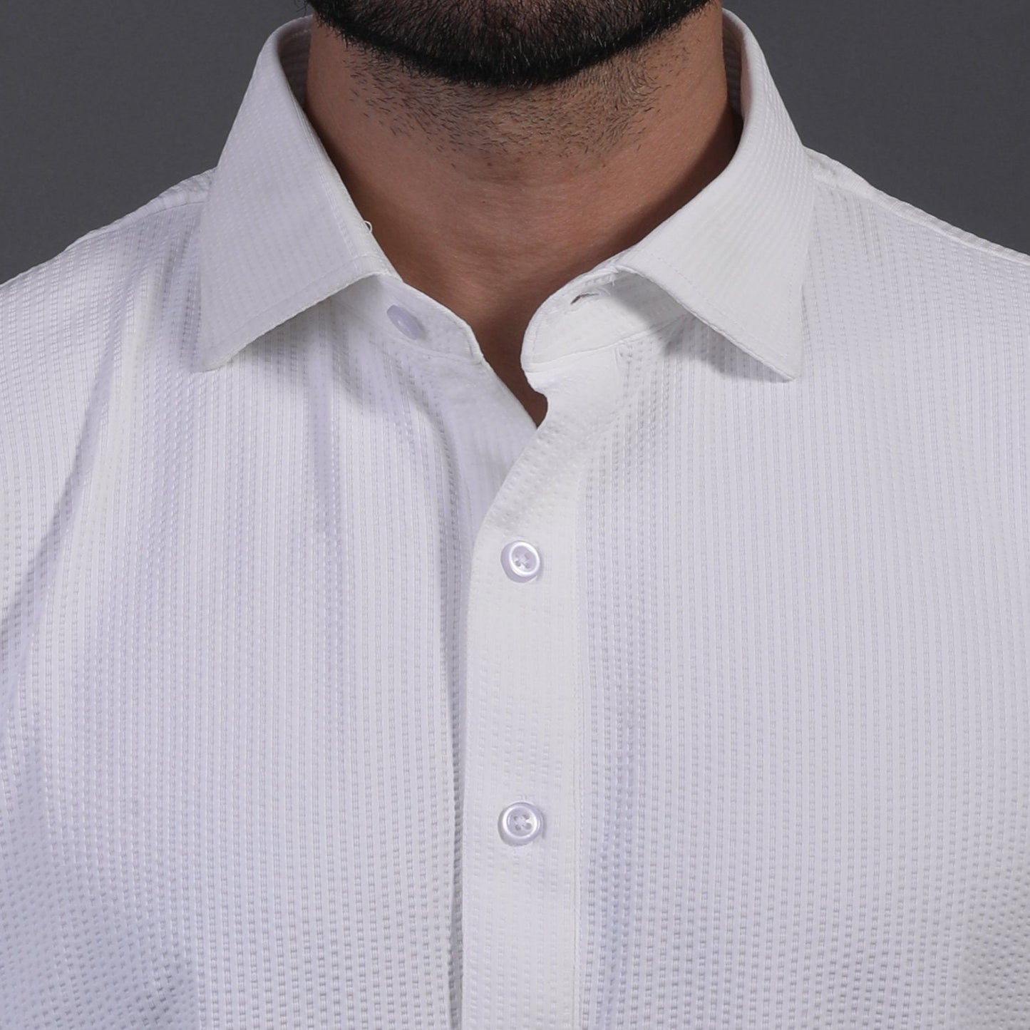 Regal Dot Structured Jaquard White Polo