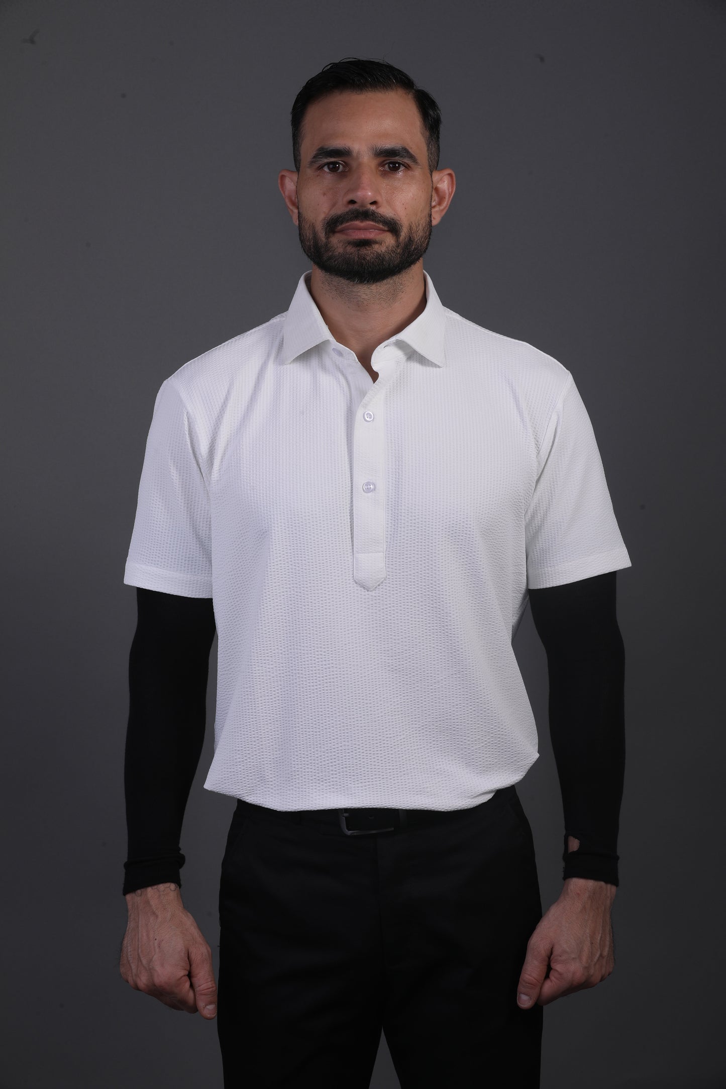 Regal Dot Structured Jaquard White Polo