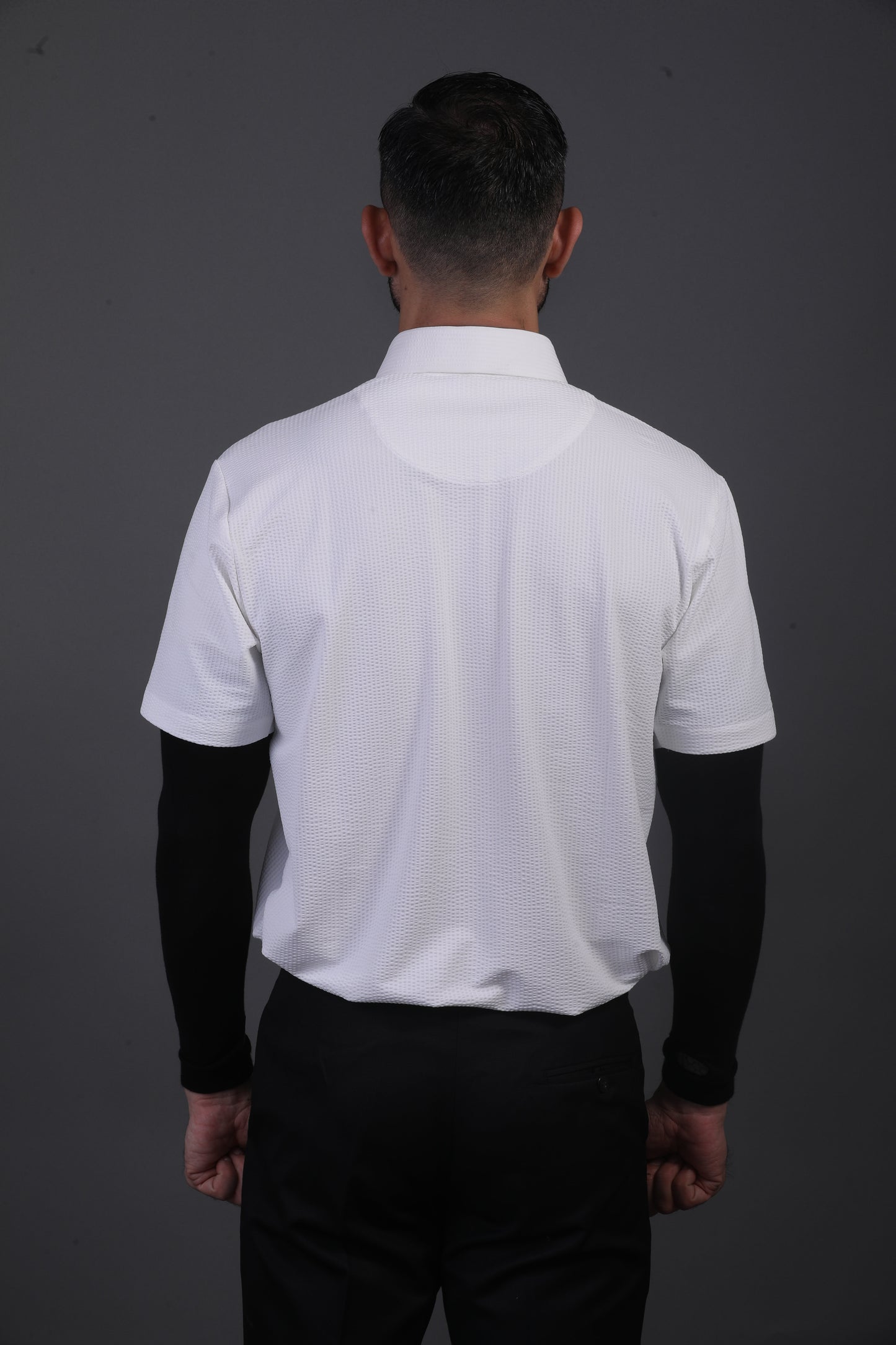 Regal Dot Structured Jaquard White Polo