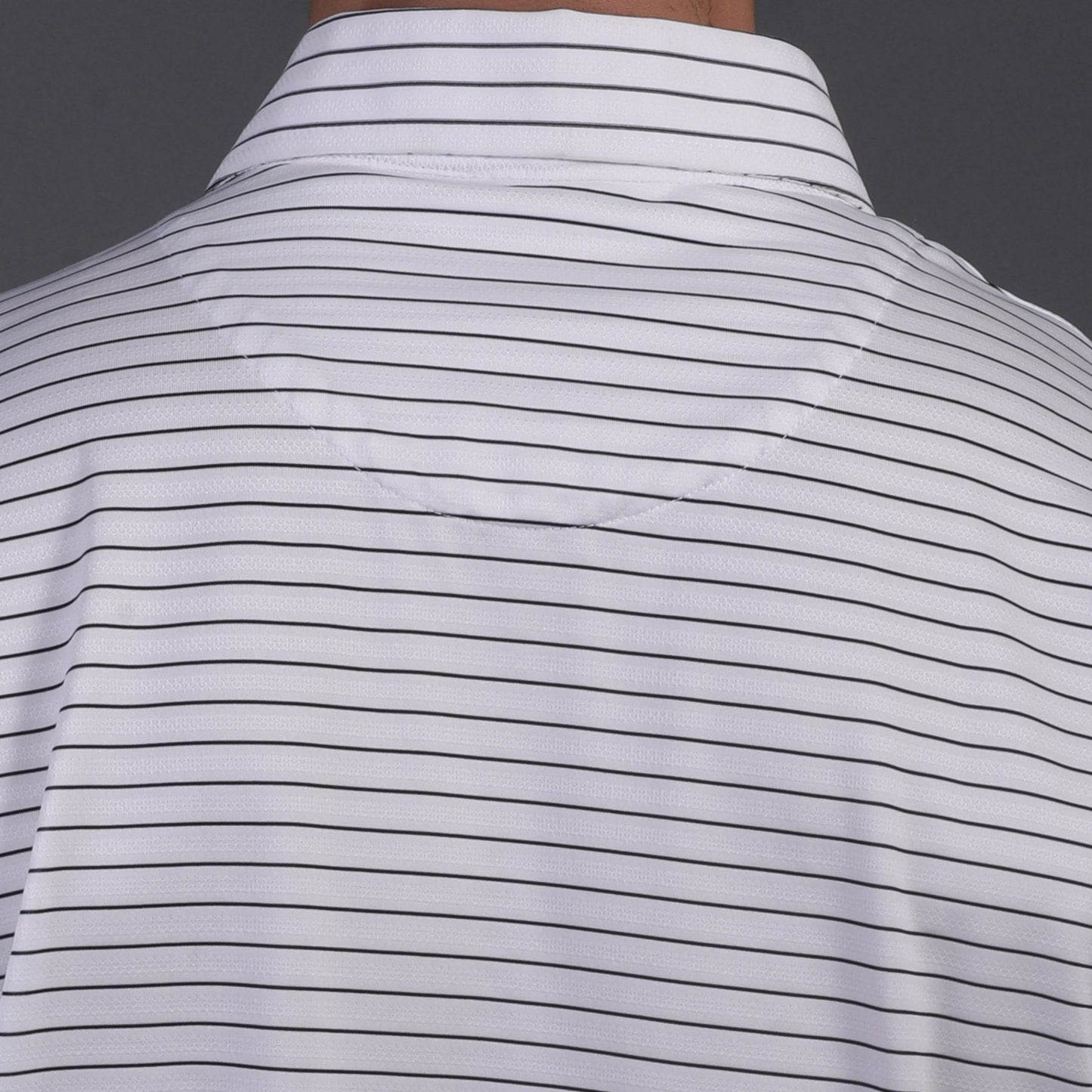 Regal White Black Stripe Open Shirt Polo