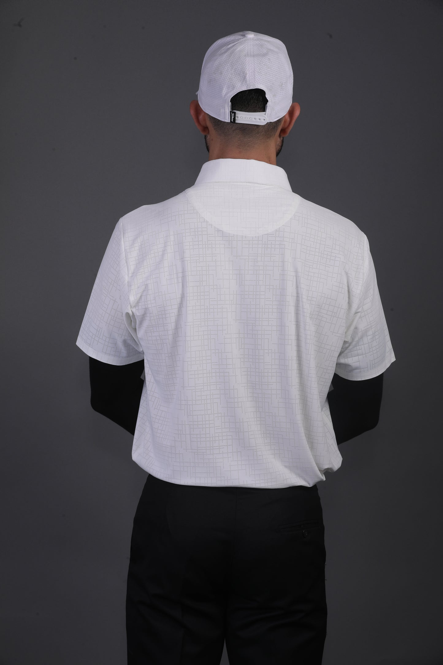Regal Basic Jaquard Design White Open Shirt Polo