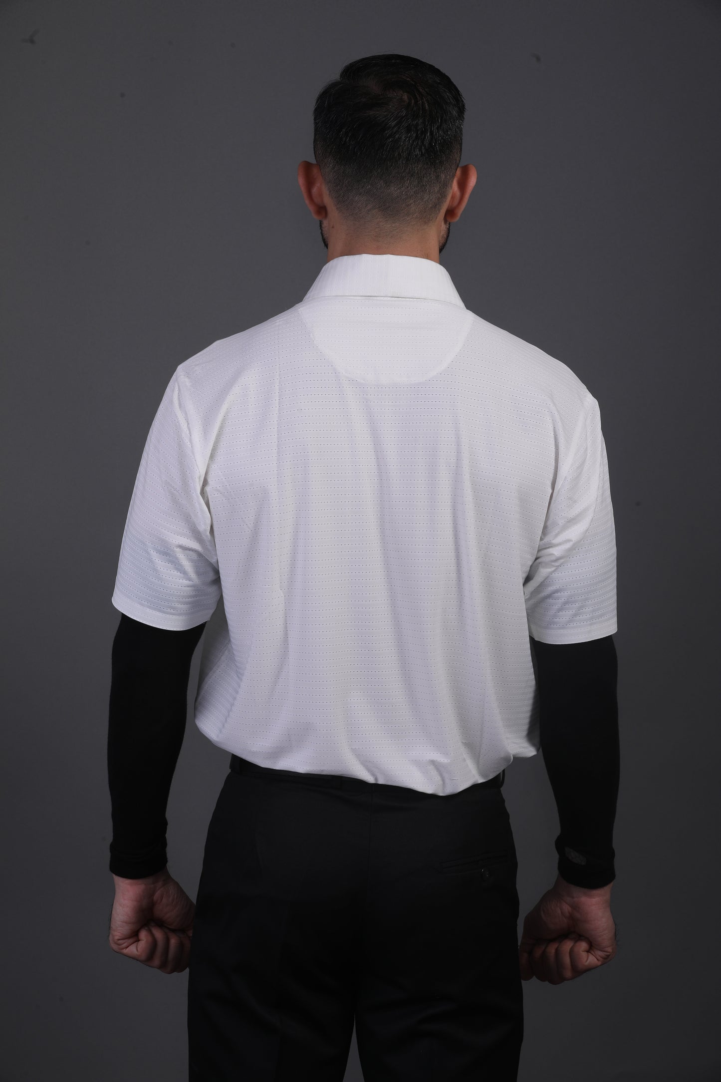 Regal Basic White Dot Jaquard Open Shirt
