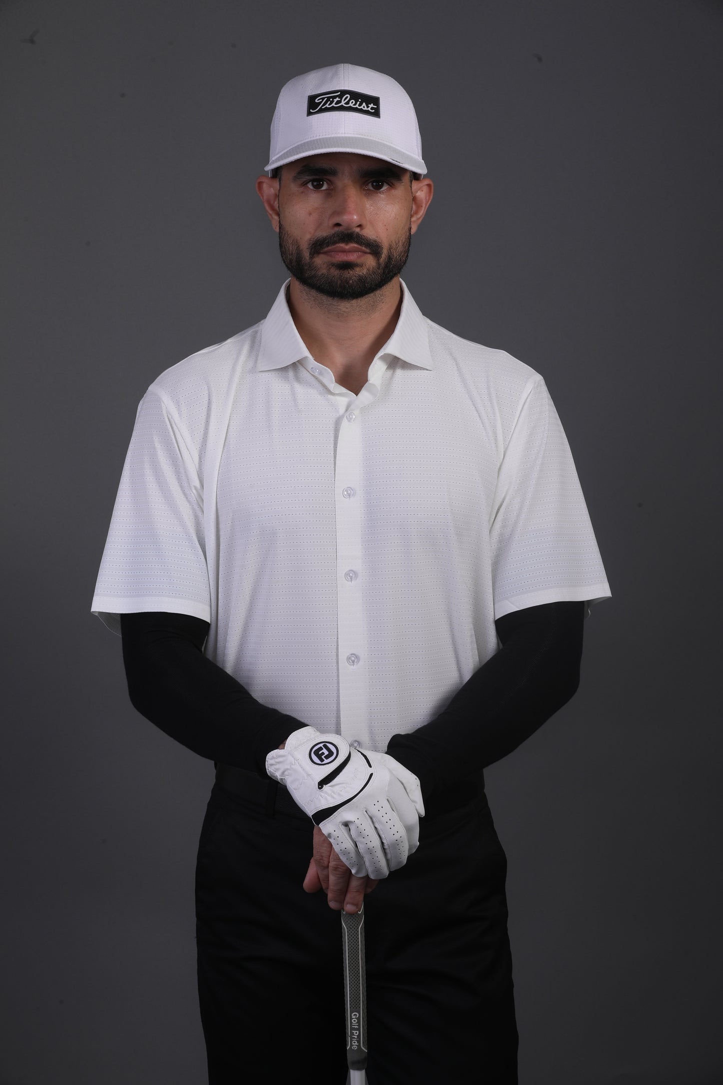 Regal Basic White Dot Jaquard Open Shirt