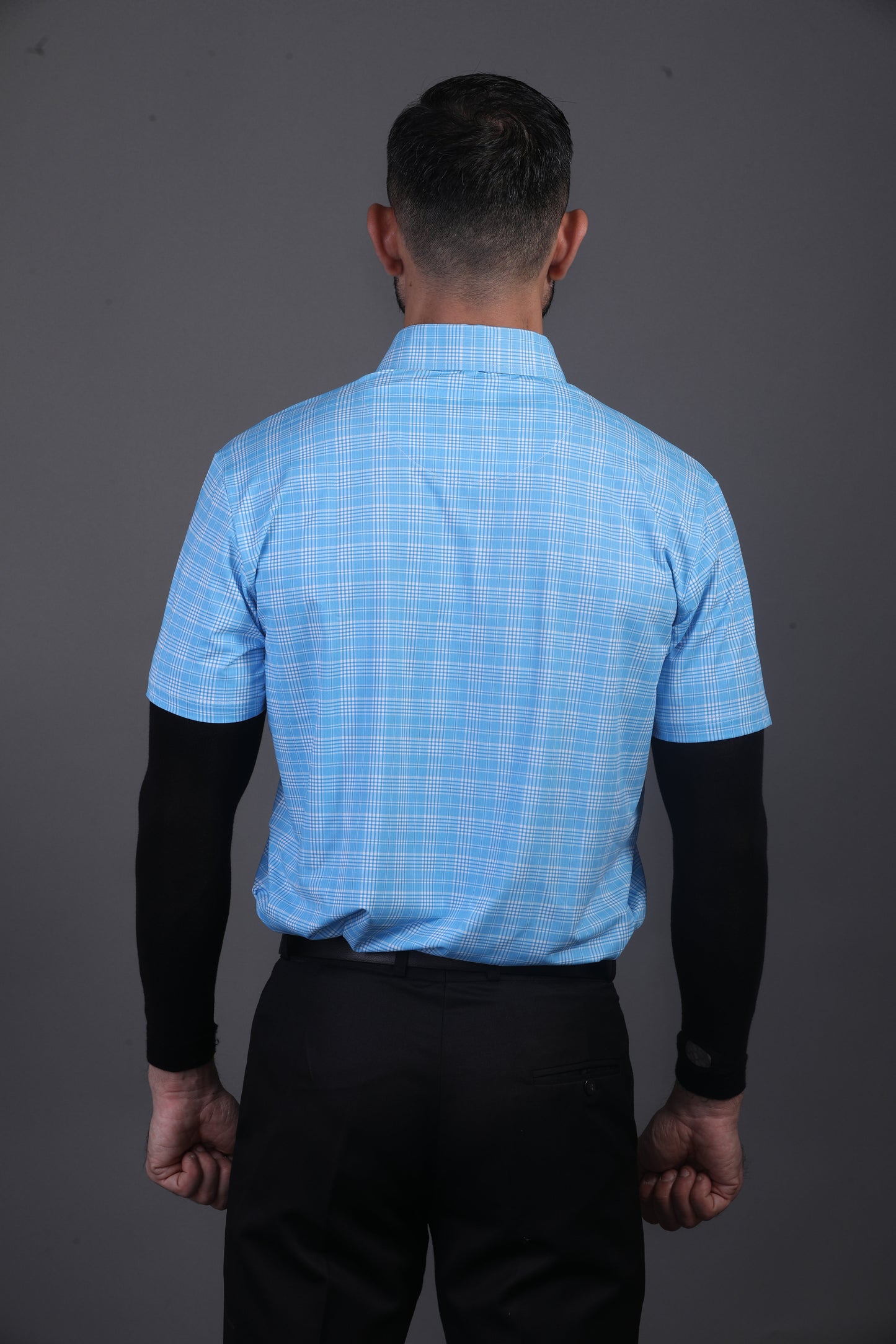 Prestige Classic Light Blue Checks Print Polo