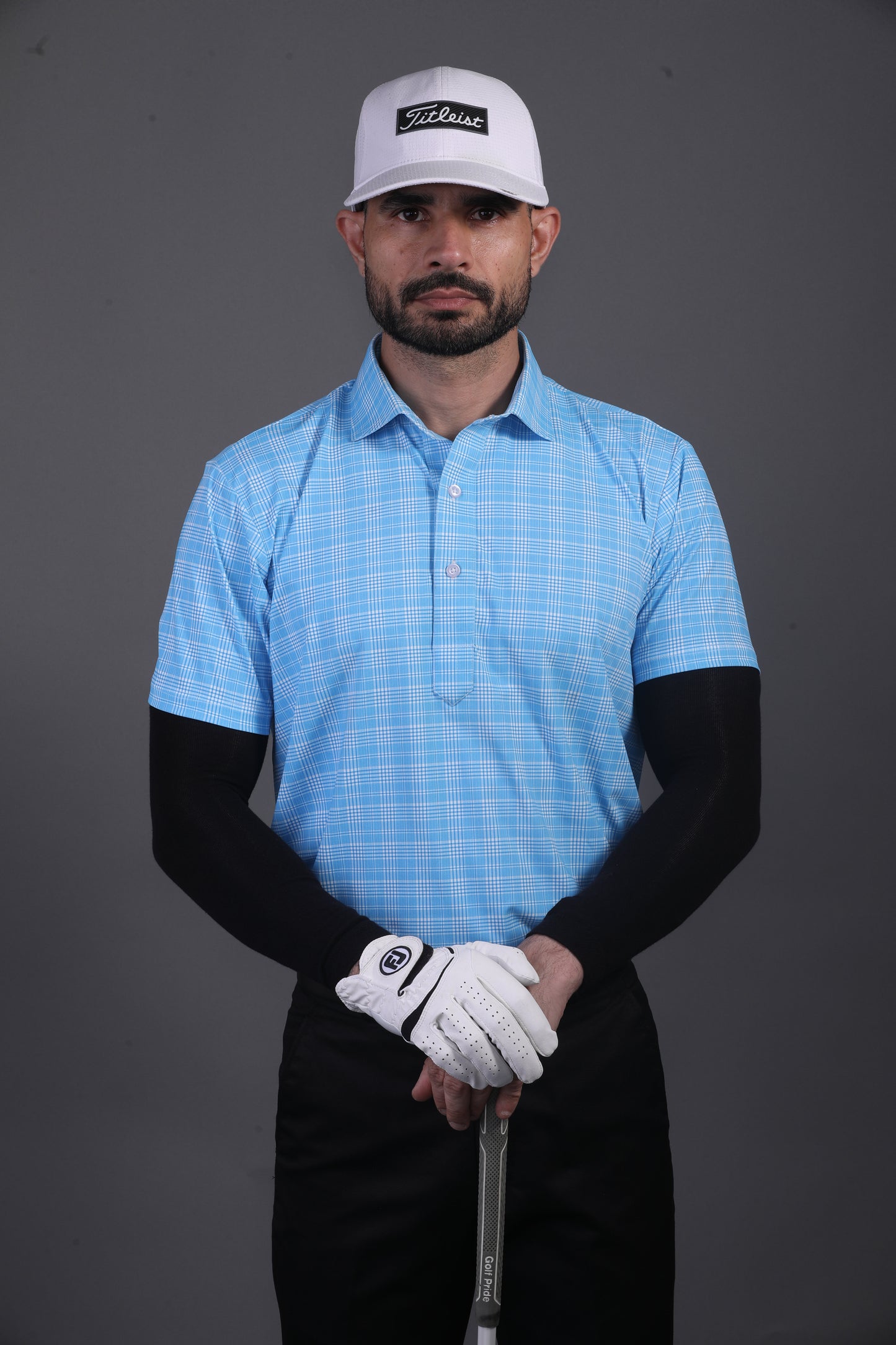 Prestige Classic Light Blue Checks Print Polo